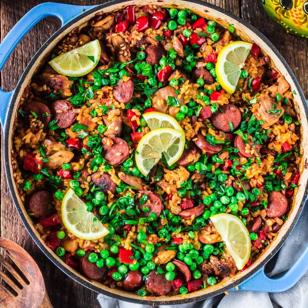 Skillet Chicken and Chorizo Paella Recipe