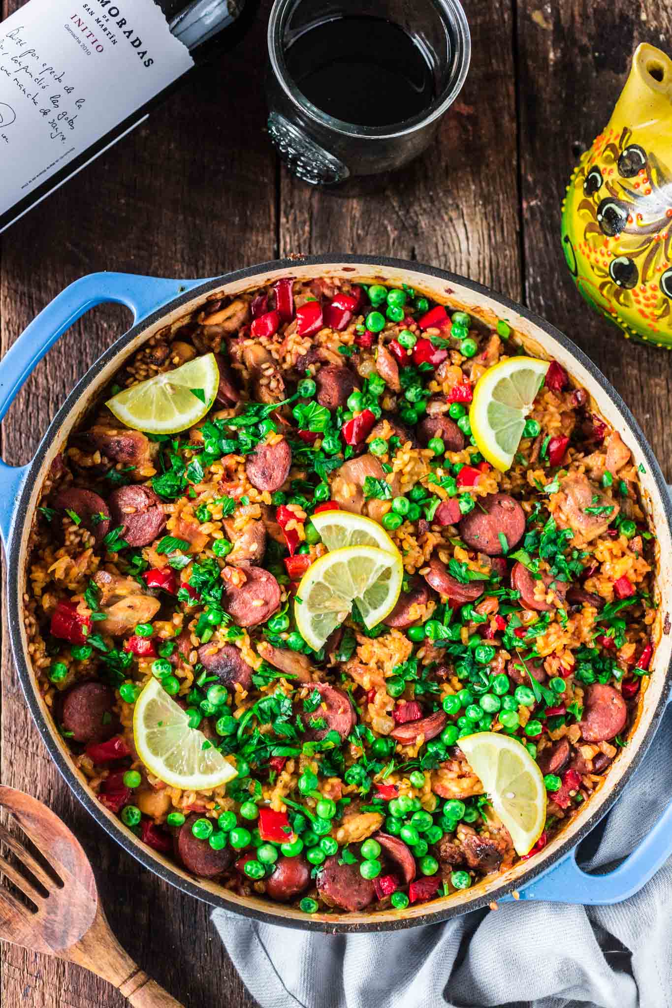 Chicken and Chorizo Paella | www.oliviascuisine.com | A Chicken and Chorizo Paella might sound like a very ambitious project, but once you realize how easy and quick it is, you will be making it over and over again. Pair it with a bottle of Garnacha Wine and you’re all set for success!