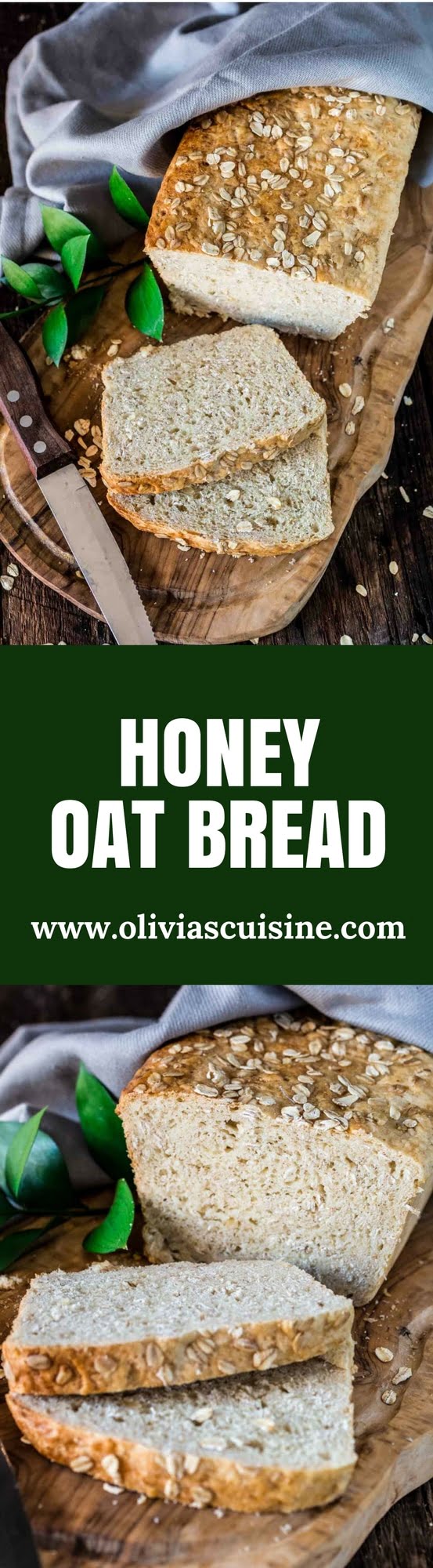 Honey Oat Bread | www.oliviascuisine.com | There’s nothing better than a loaf of fresh Honey Oat Bread right out of the oven! Soft, slightly chewy and oh so delicious.