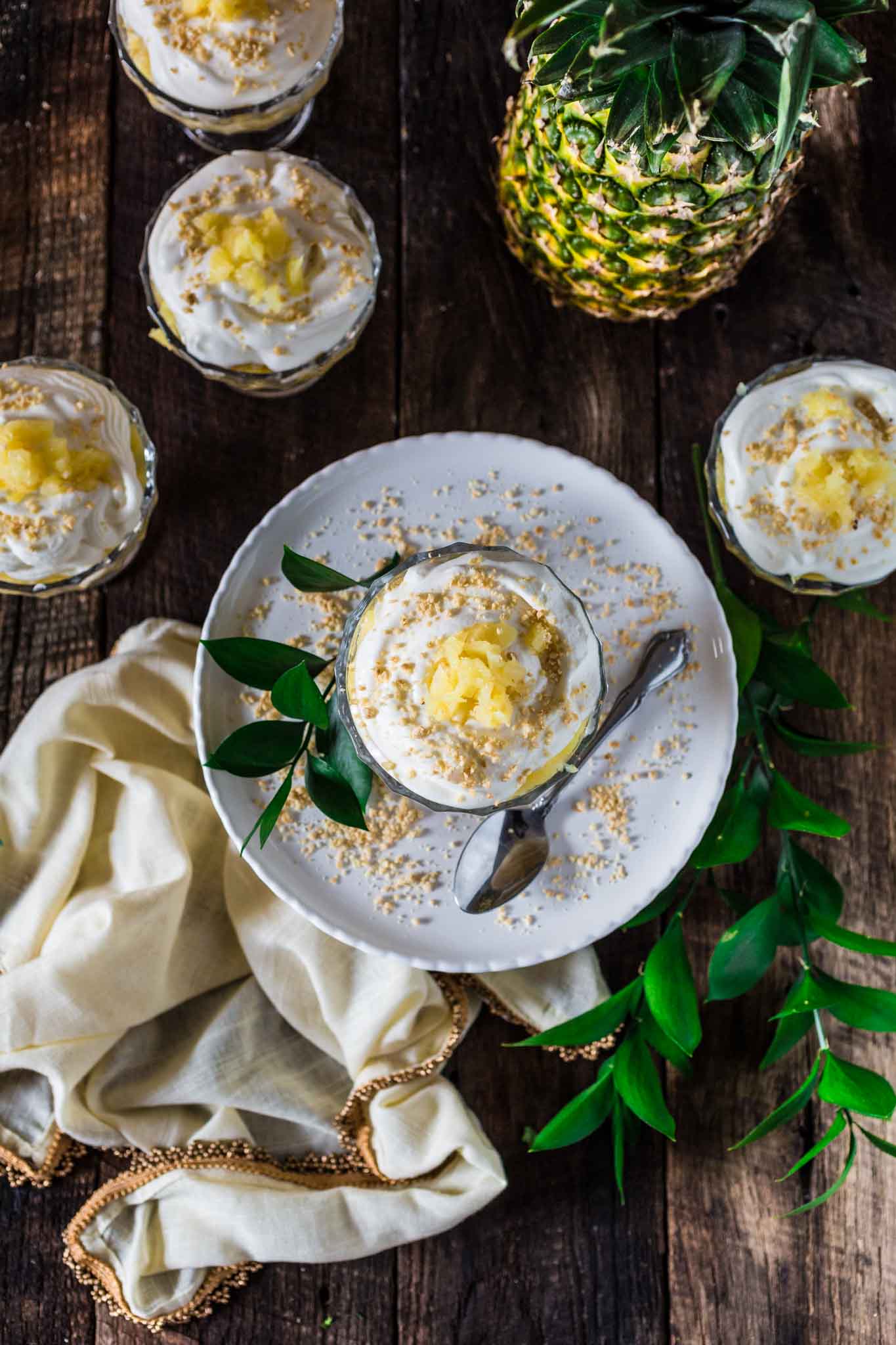 Brazilian Pineapple Dessert | www.oliviascuisine.com | Easy, delicious and tropical. What could be better than that? And don't worry. You get to make this all year round, since it's made with canned pineapples!