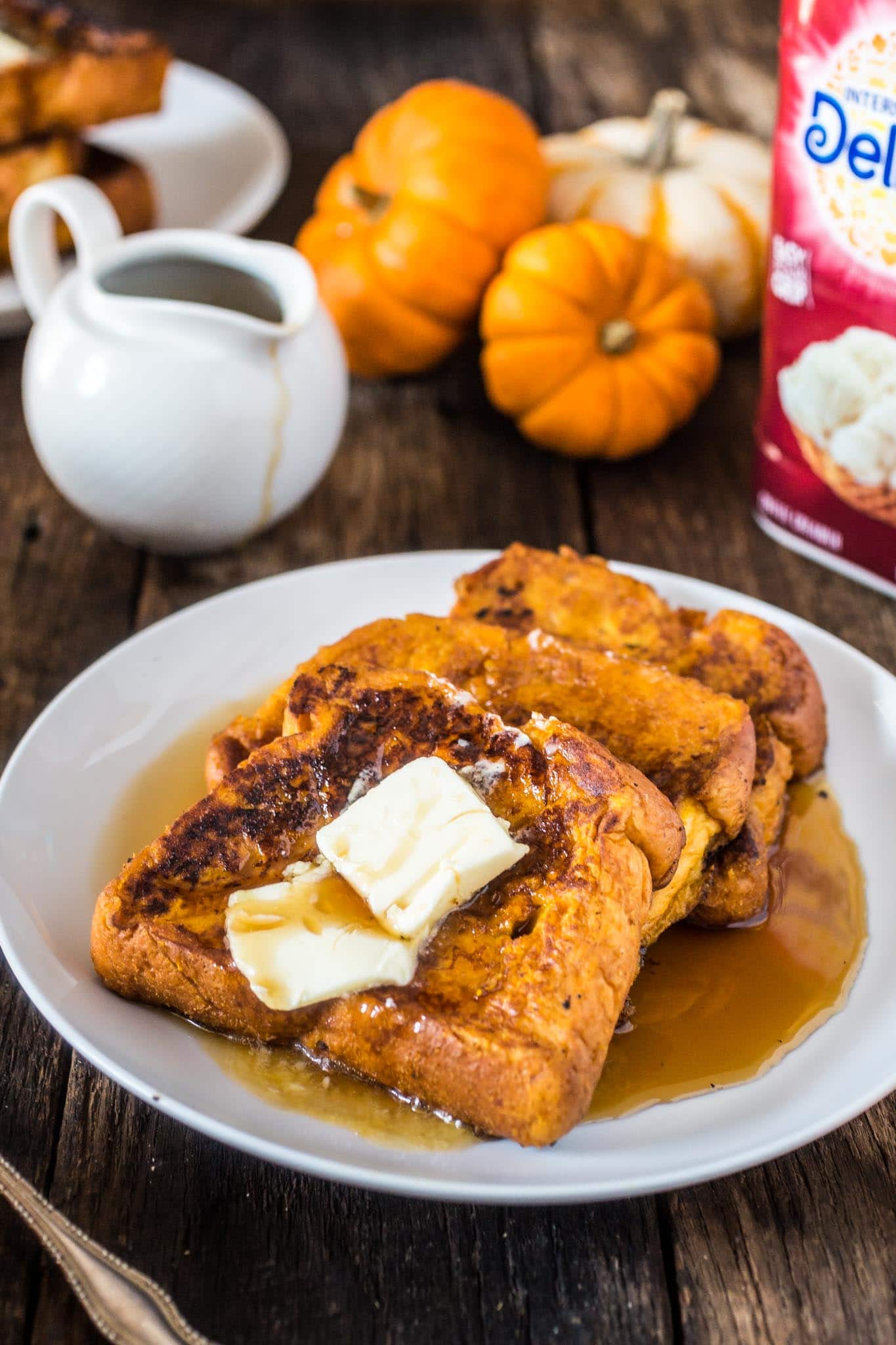 Pumpkin French Toast | www.oliviascuisine.com | This Pumpkin French Toast is the perfect Fall breakfast! Easy, delicious and coated in everybody’s favorite autumnal ingredient: pumpkin, of course.