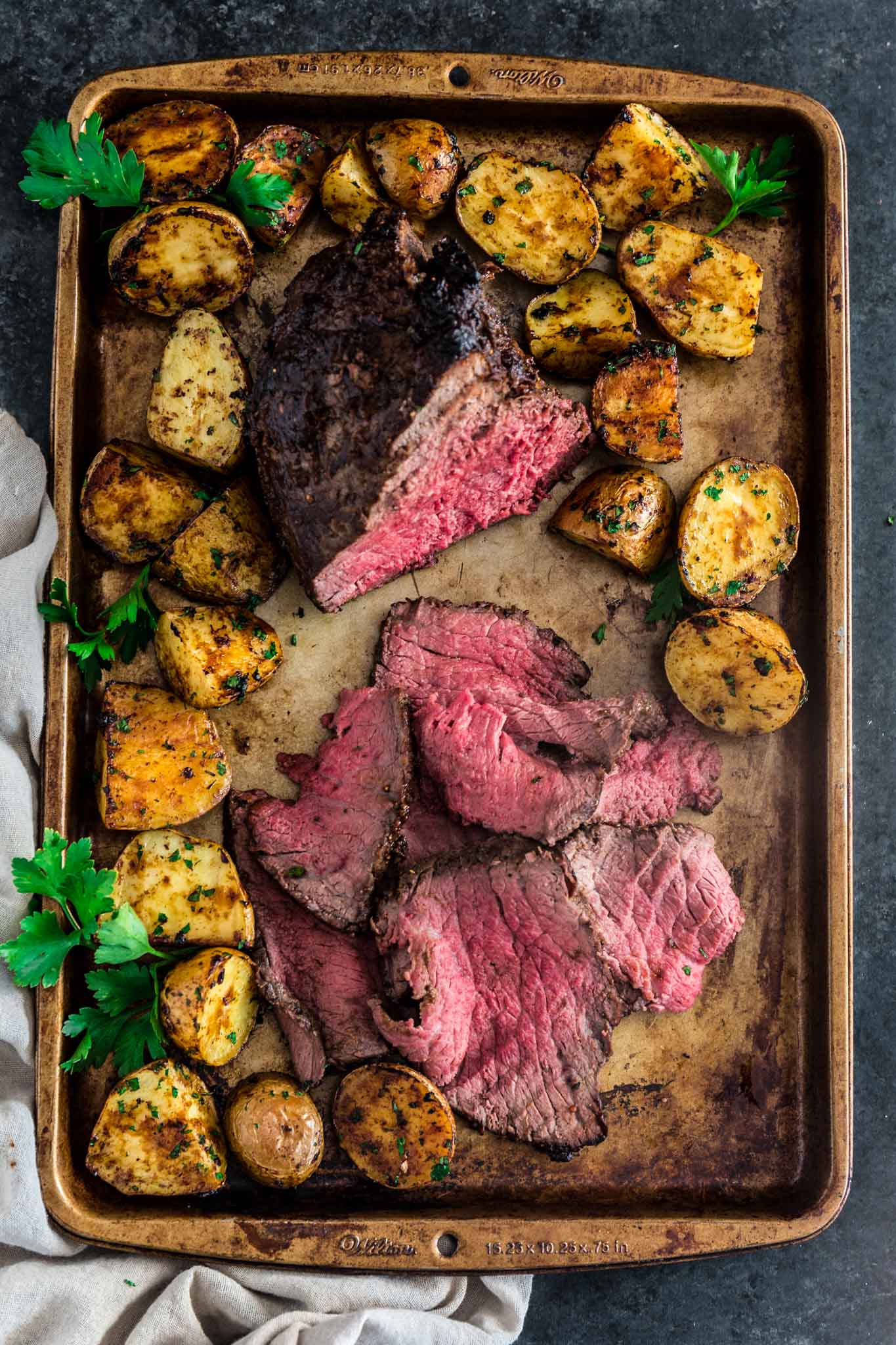 Balsamic Mustard Roast Beef | www.oliviascuisine.com | No holiday table is complete without a beautiful centerpiece roast beef. Glazed with balsamic mustard, this version is both simple and impressive. It will quickly become your go-to recipe for any special occasion!