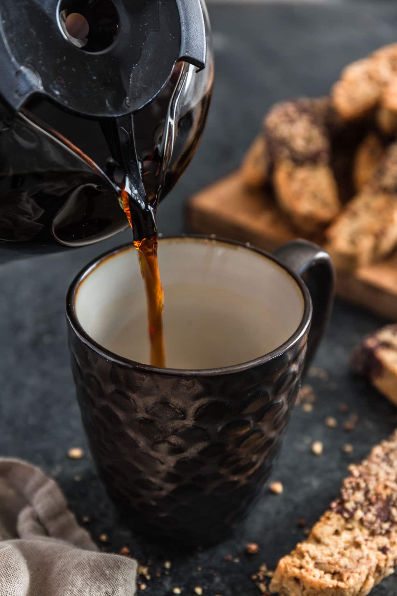 Chocolate Dipped Cinnamon Pecan Biscotti | www.oliviascuisine.com | Lighter than Italian biscotti, these Chocolate Dipped Cinnamon Pecan Biscotti are crisp, tender and filled with some of my favorite holiday noms: cinnamon, pecan and chocolate! Perfect to give out as holiday gifts or just to dunk into your coffee. 