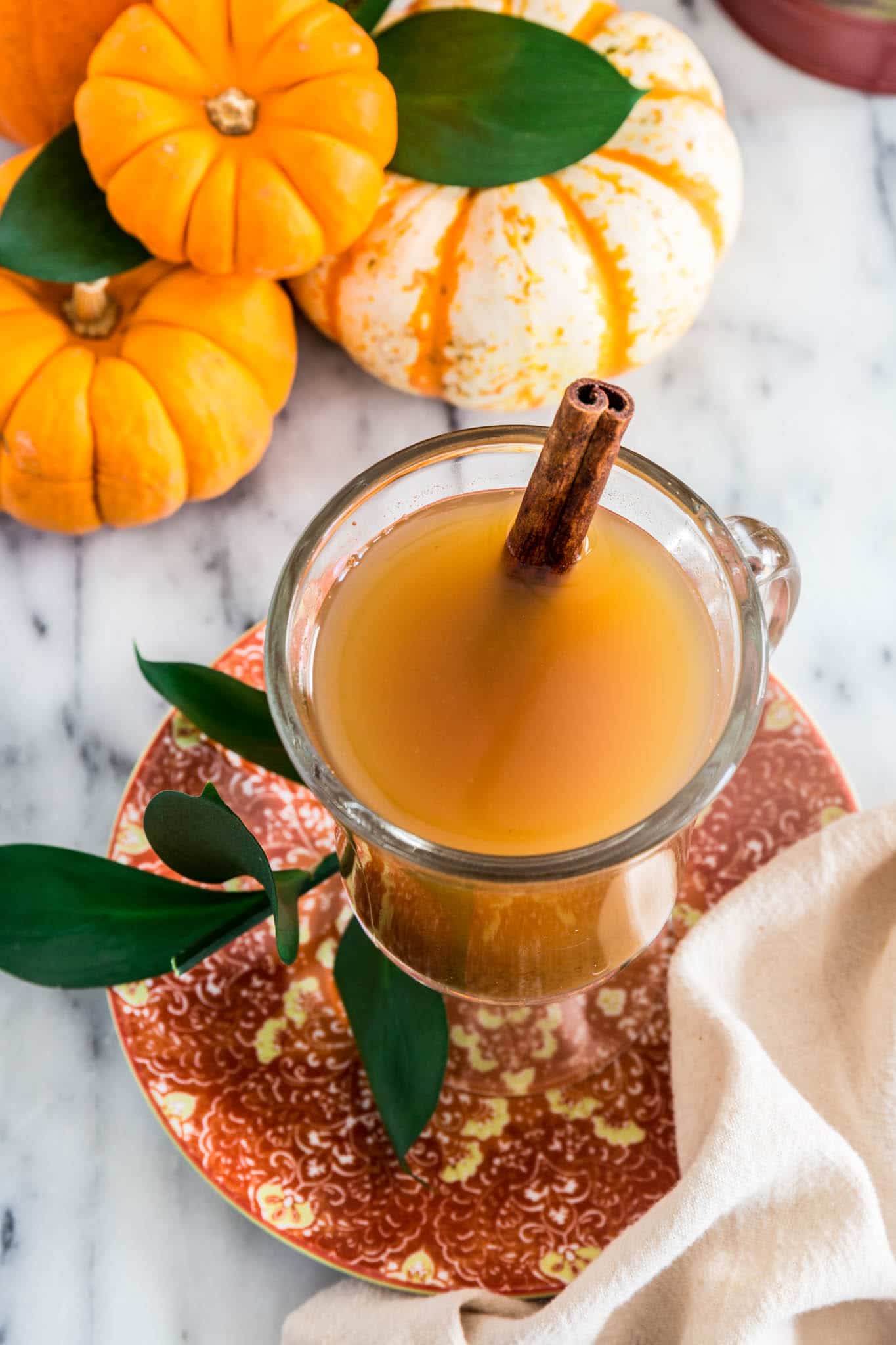 Slow Cooker Pumpkin Spiced Cider | www.oliviascuisine.com | All the cozy flavors of Fall in one drink! Made in the slow cooker, this delicious Pumpkin Spiced Cider will lift your spirits and make your house smell like happiness!