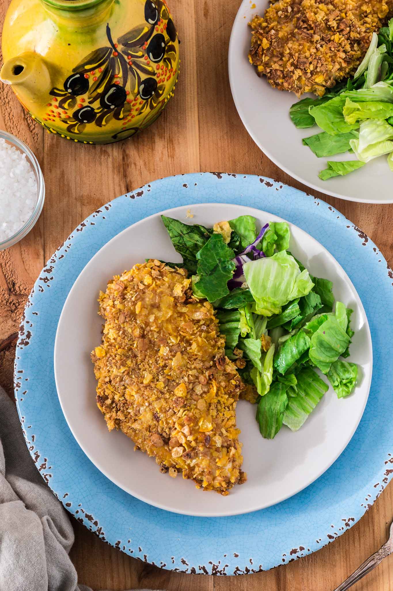 Cereal Crusted Chicken | www.oliviascuisine.com | Looking for fun but healthy chicken dinner options for the family? This Cereal Crusted Chicken is the answer! Juicy, amazingly crunchy and slightly sweet from the Honey Bunches of Oats®, it will definitely be a hit with the kids.