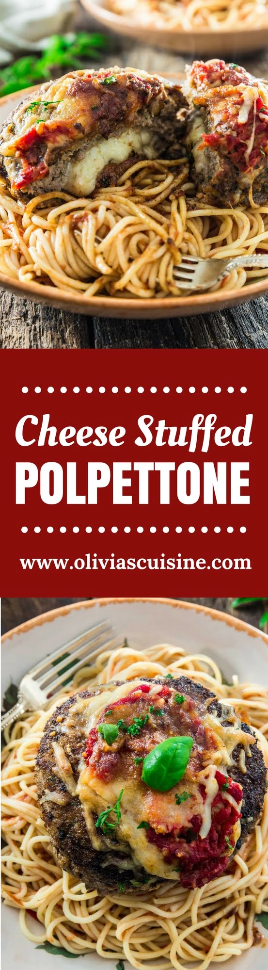 Cheese Stuffed Polpettone | www.oliviascuisine.com | I dare you to resist this Cheese Stuffed Polpettone: a giant and delicious Italian meatball, stuffed with mozzarella cheese, that is technically big enough to share. I say “technically”, because chances are the whole thing will be gone before anybody can ask for a bite! ;-)