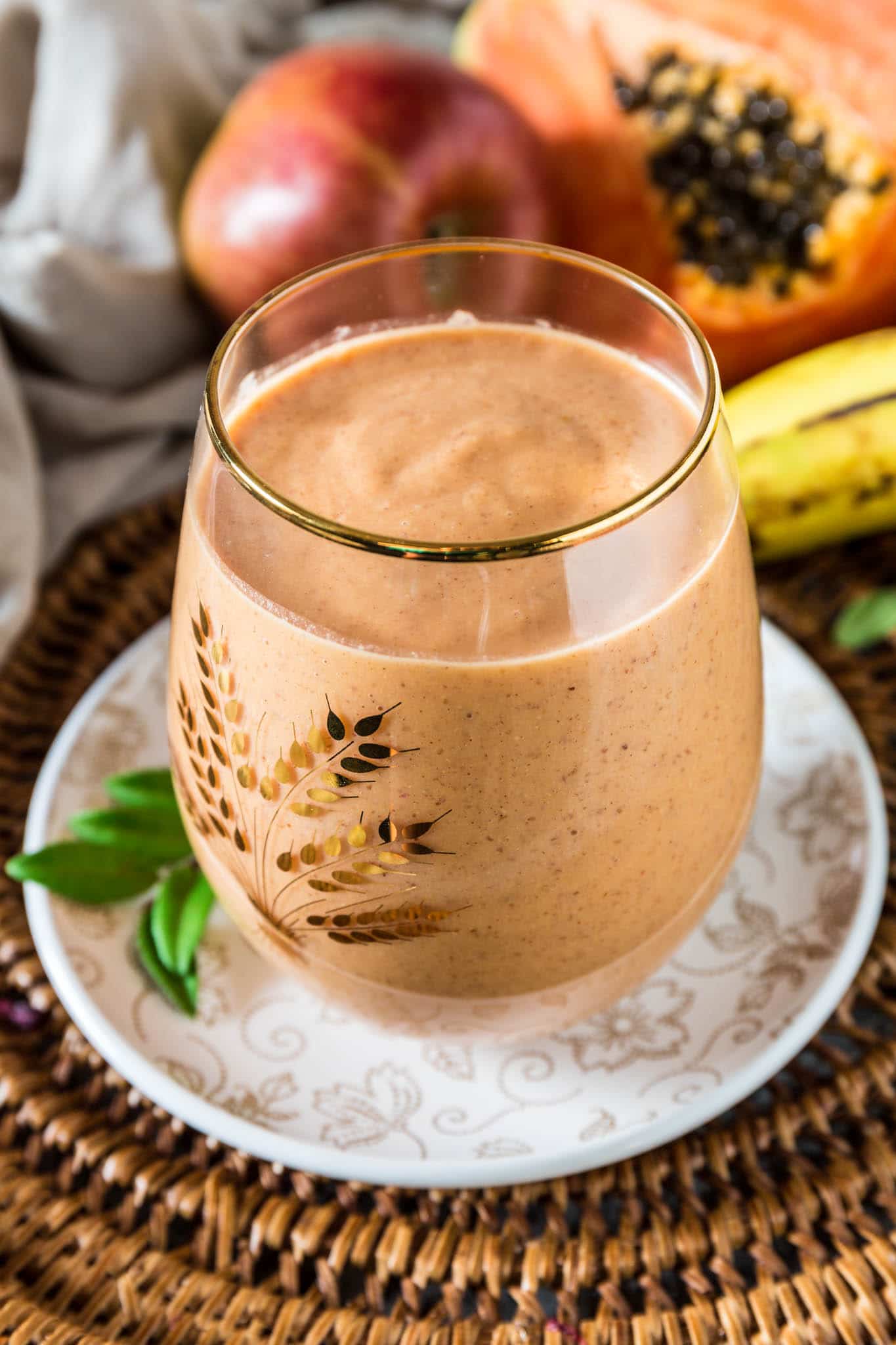 Holiday Detox Smoothie | www.oliviascuisine.com | Who said a detox smoothie has to taste awful? This delicious version is packed with nutrients and tastes like tropical paradise!