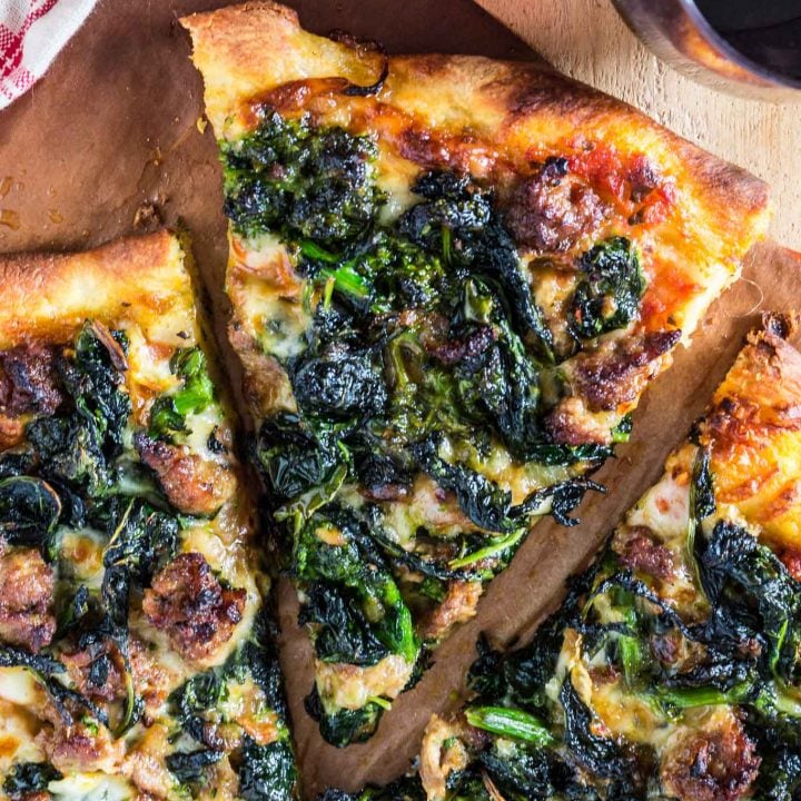 Turkey Sausage and Broccoli Rabe Pizza