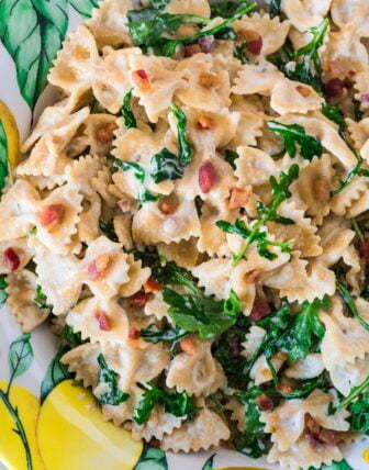 Farfalle with Pancetta, Arugula and Lemon Cream Sauce