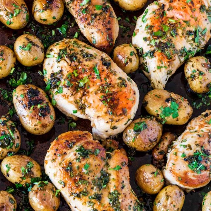 Sheet Pan Chicken with Spicy Potatoes (Batata Harra)