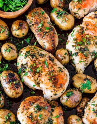 Sheet Pan Chicken with Spicy Potatoes (Batata Harra)