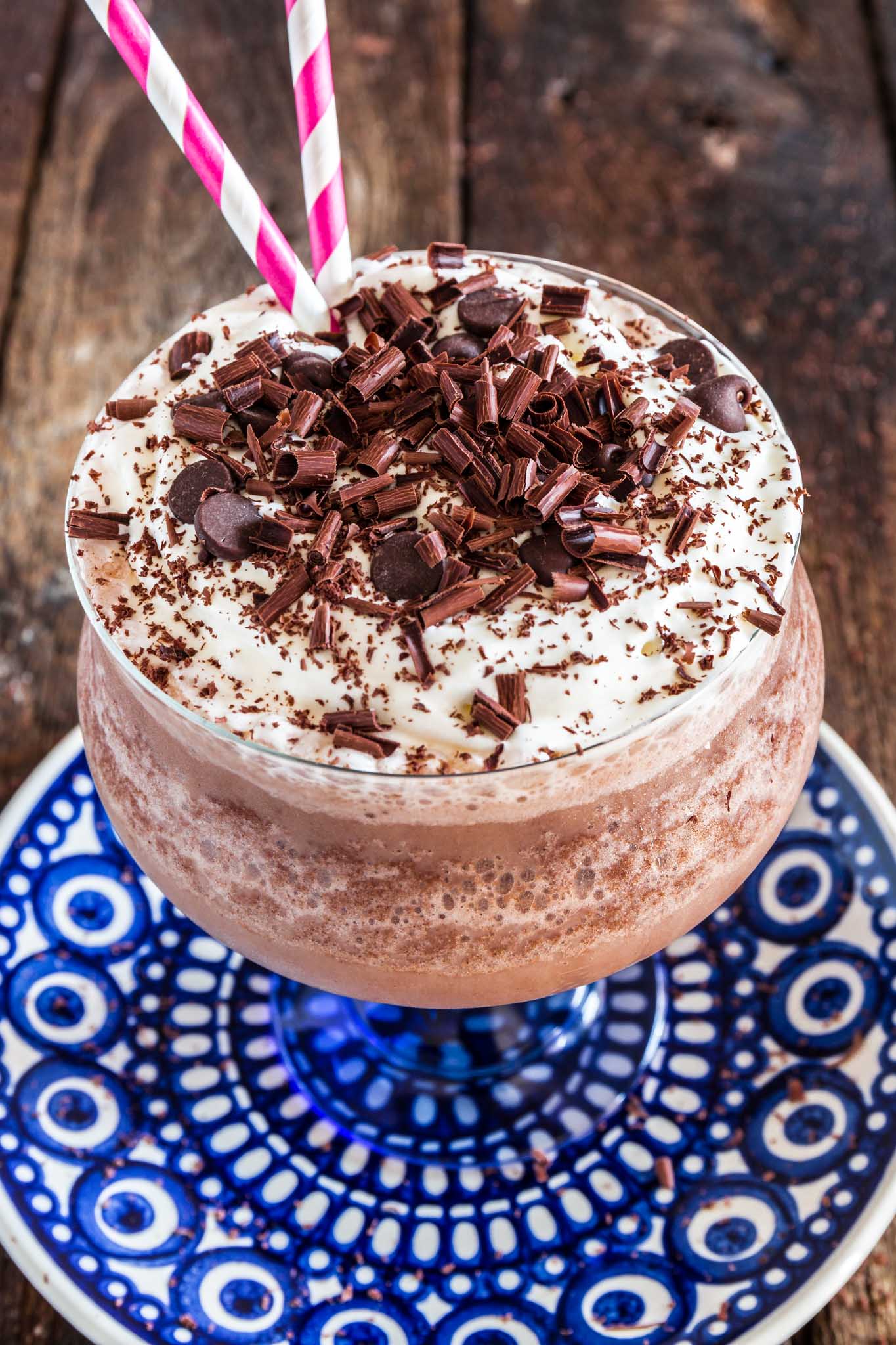 Frozen Hot Chocolate | www.oliviascuisine.com | Deliciously irresistible, this Frozen Hot Chocolate - inspired by the version served at Serendipity in NYC - is the ultimate summer treat! No wonder it makes Oprah want to "dance on the chandeliers". ??? (Recipe by @oliviascuisine.)