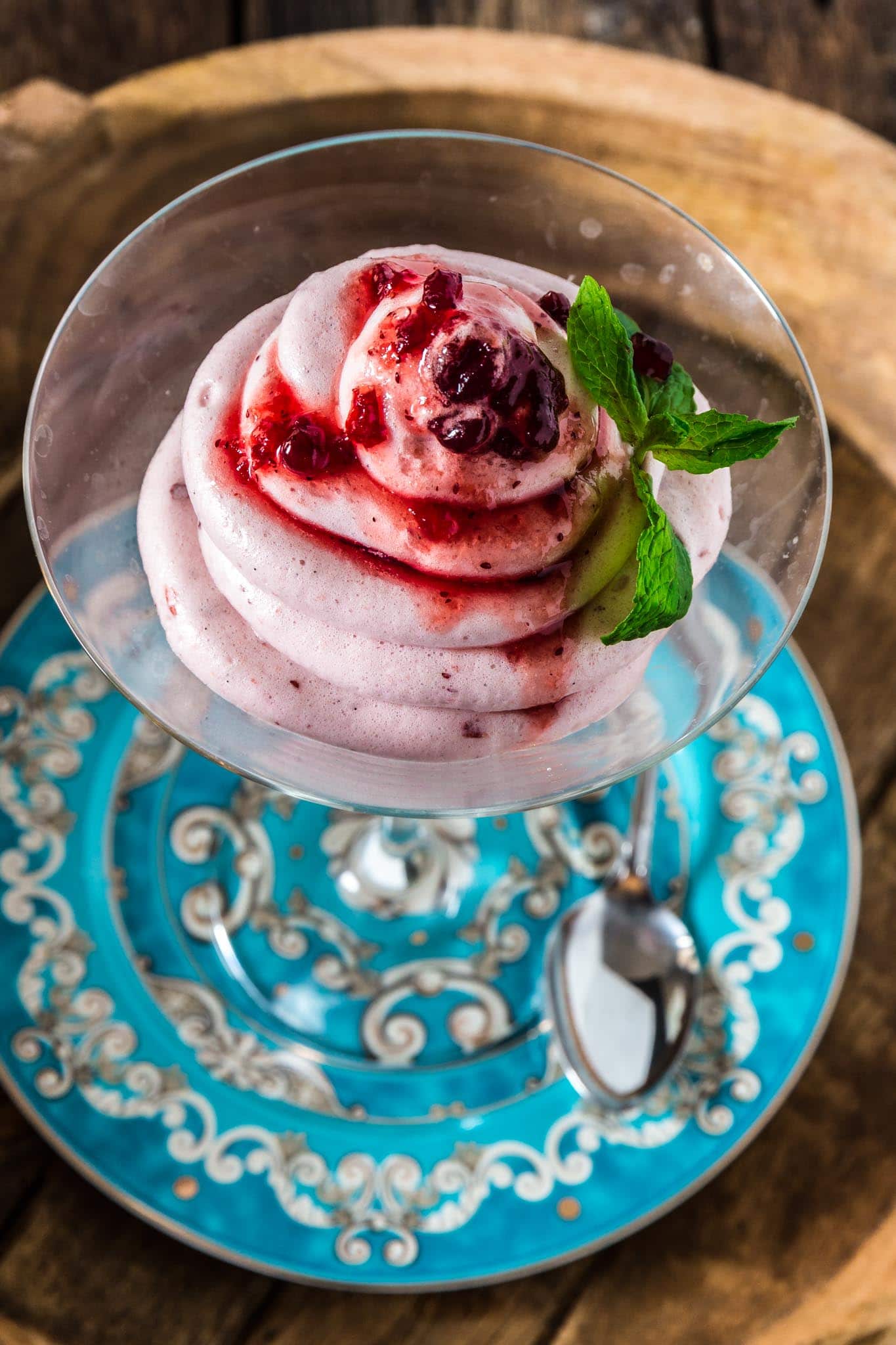 Trollkrem (Norwegian Lingonberry Mousse) | www.oliviascuisine.com | This Norwegian Trollkrem, aka the easiest dessert in the world, is a great dairy free recipe to have up your sleeve for when you have unexpected guests! Sweet, tart and oh so creamy! (Recipe by @oliviascuisine.)