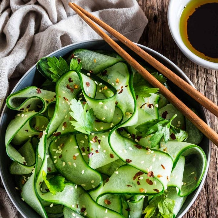 Thai Cucumber Salad with Sesame Ginger Dressing