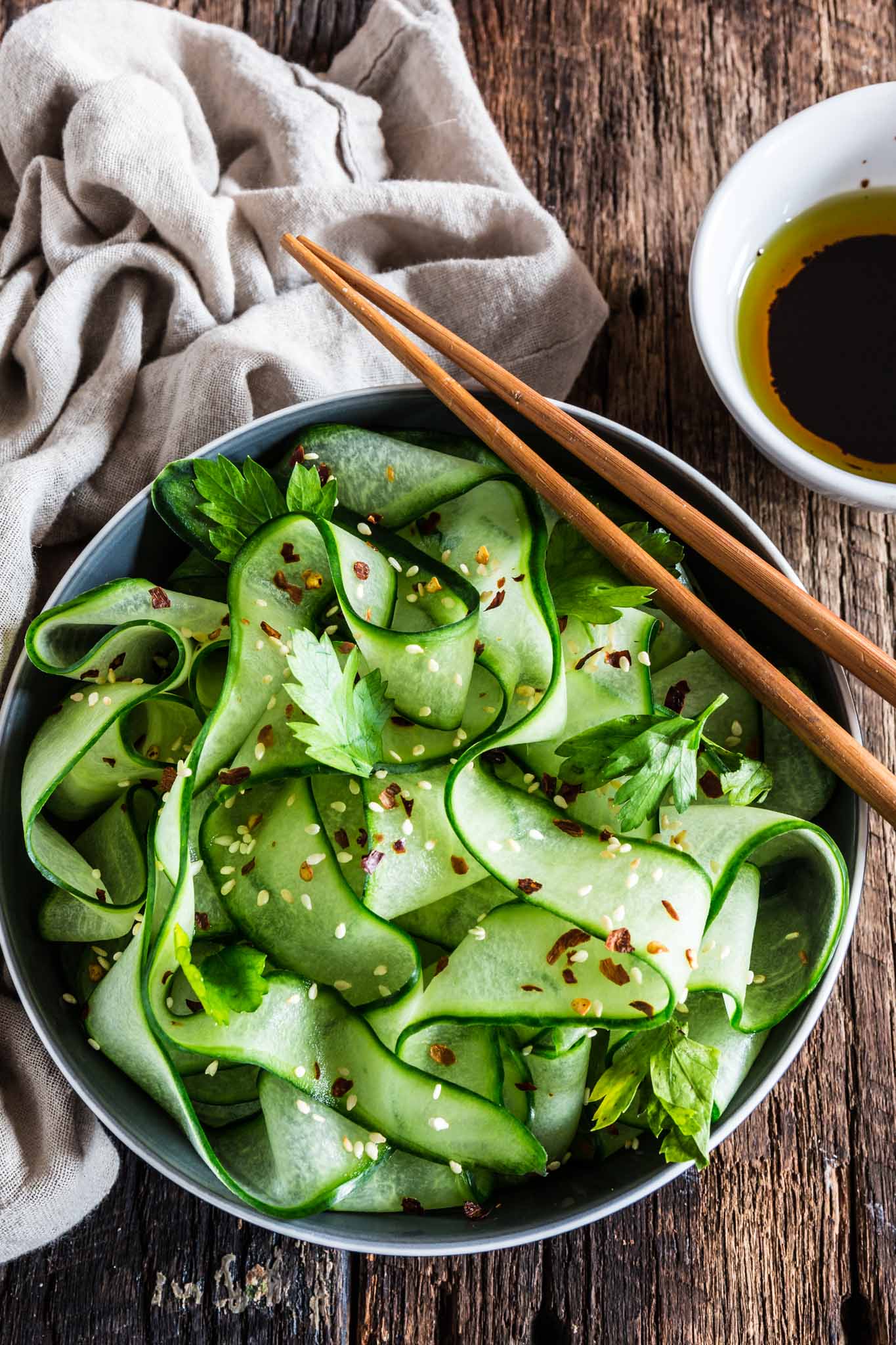 Thai Cucumber Salad with Sesame Ginger Dressing