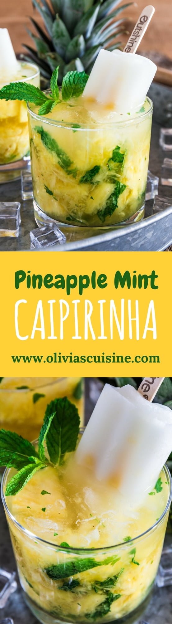 Pineapple Mint Fruit Bar Caipirinha | www.oliviascuisine.com | Summer is almost here and this Pineapple Mint Fruit Bar Caipirinha will be the hit of your parties! Sweet, refreshing and very easy to make. Who doesn't love that? (Recipe by @oliviascuisine.)