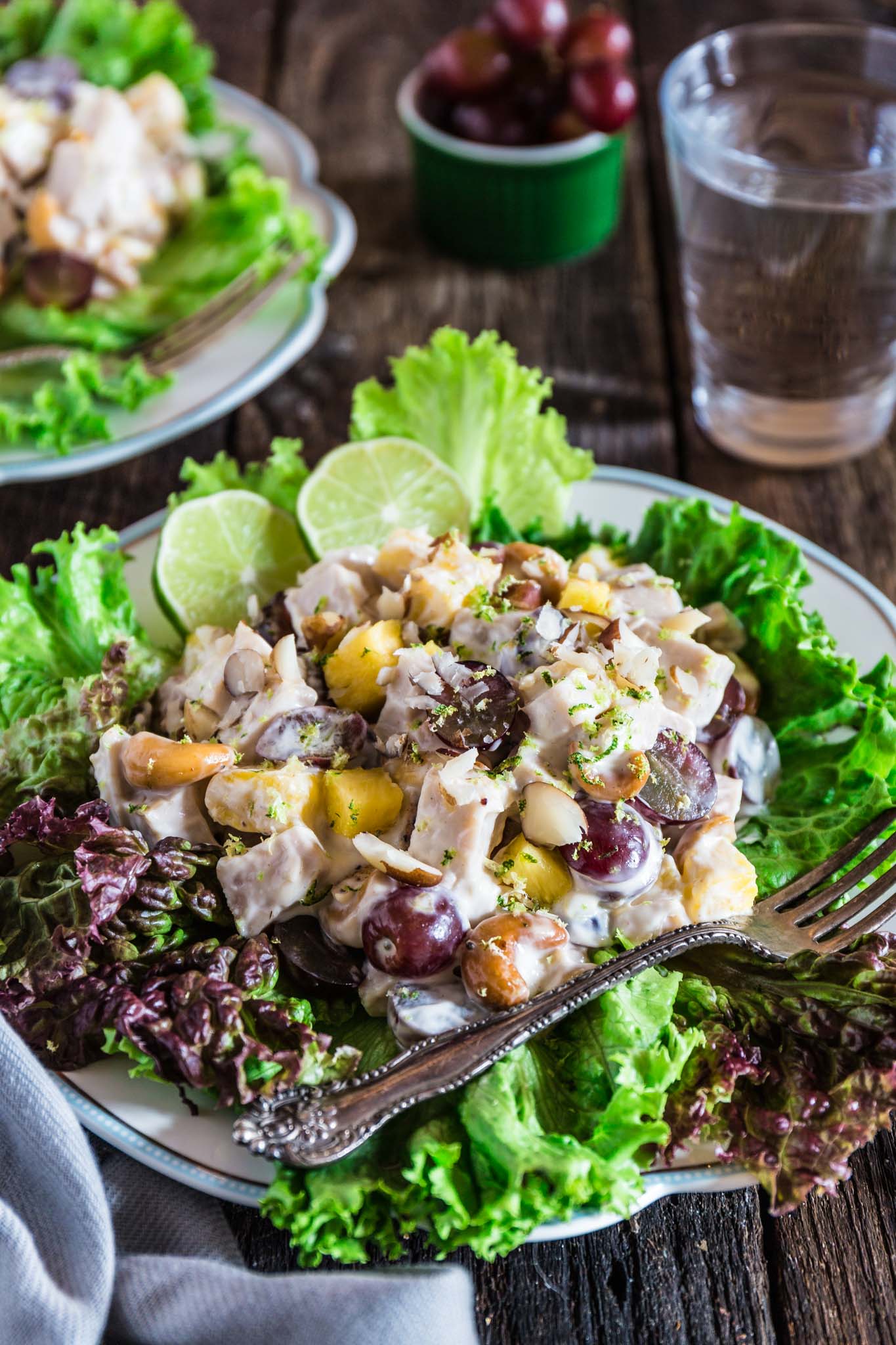 Pineapple Grape Turkey Salad | www.oliviascuisine.com | This delicious tropical twist on a creamy turkey salad makes this the summer salad nobody can resist! Perfect in sandwiches, spread on crackers or just as is. (Recipe and food photography by @oliviascuisine.)