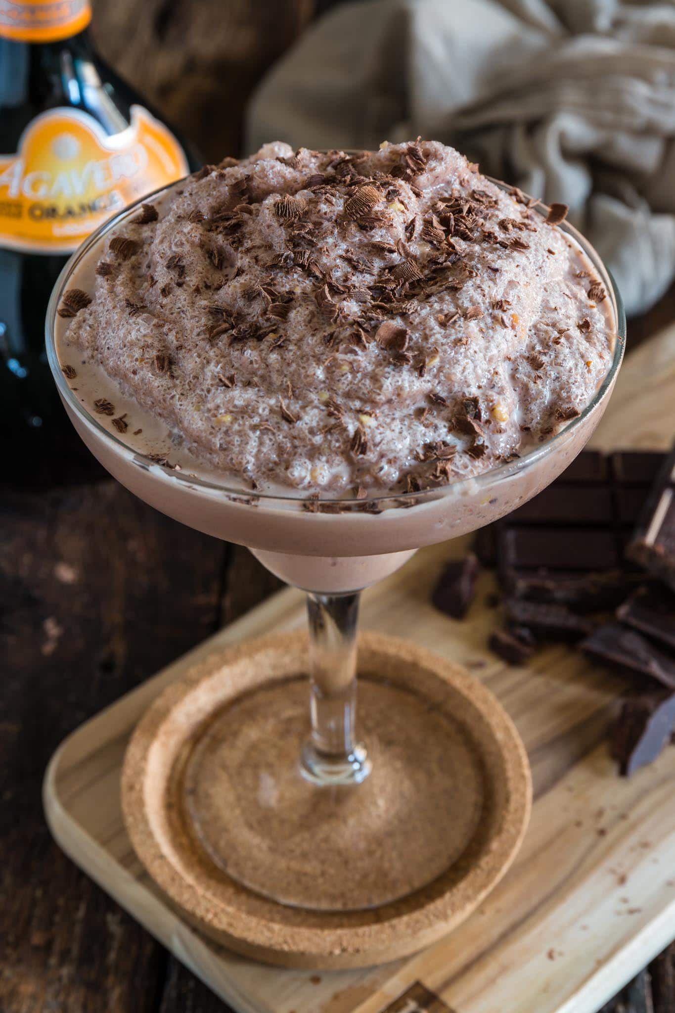 Frozen Chocolate Margarita | www.oliviascuisine.com | What's better than a frozen Margarita? A CHOCOLATE Margarita, of course! Made with chocolate ice cream, tequila and Agavero orange liqueur. (Recipe and food photography by @oliviascuisine.)