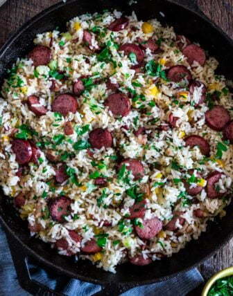 Dirty Rice with Smoked Sausage and Bacon