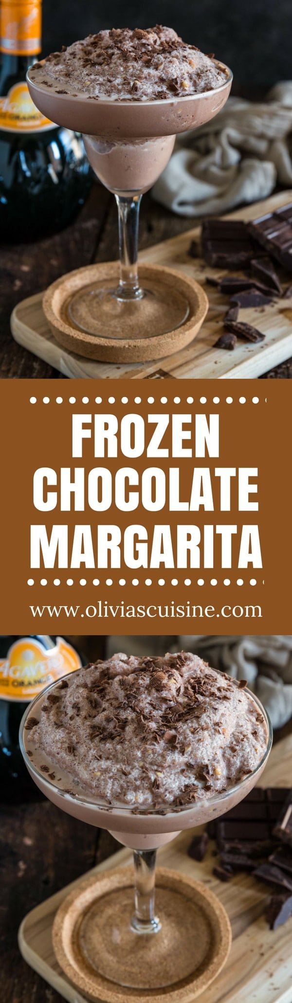 Frozen Chocolate Margarita | www.oliviascuisine.com | What's better than a frozen Margarita? A CHOCOLATE Margarita, of course! Made with chocolate ice cream, tequila and Agavero orange liqueur. (Recipe and food photography by @oliviascuisine.)