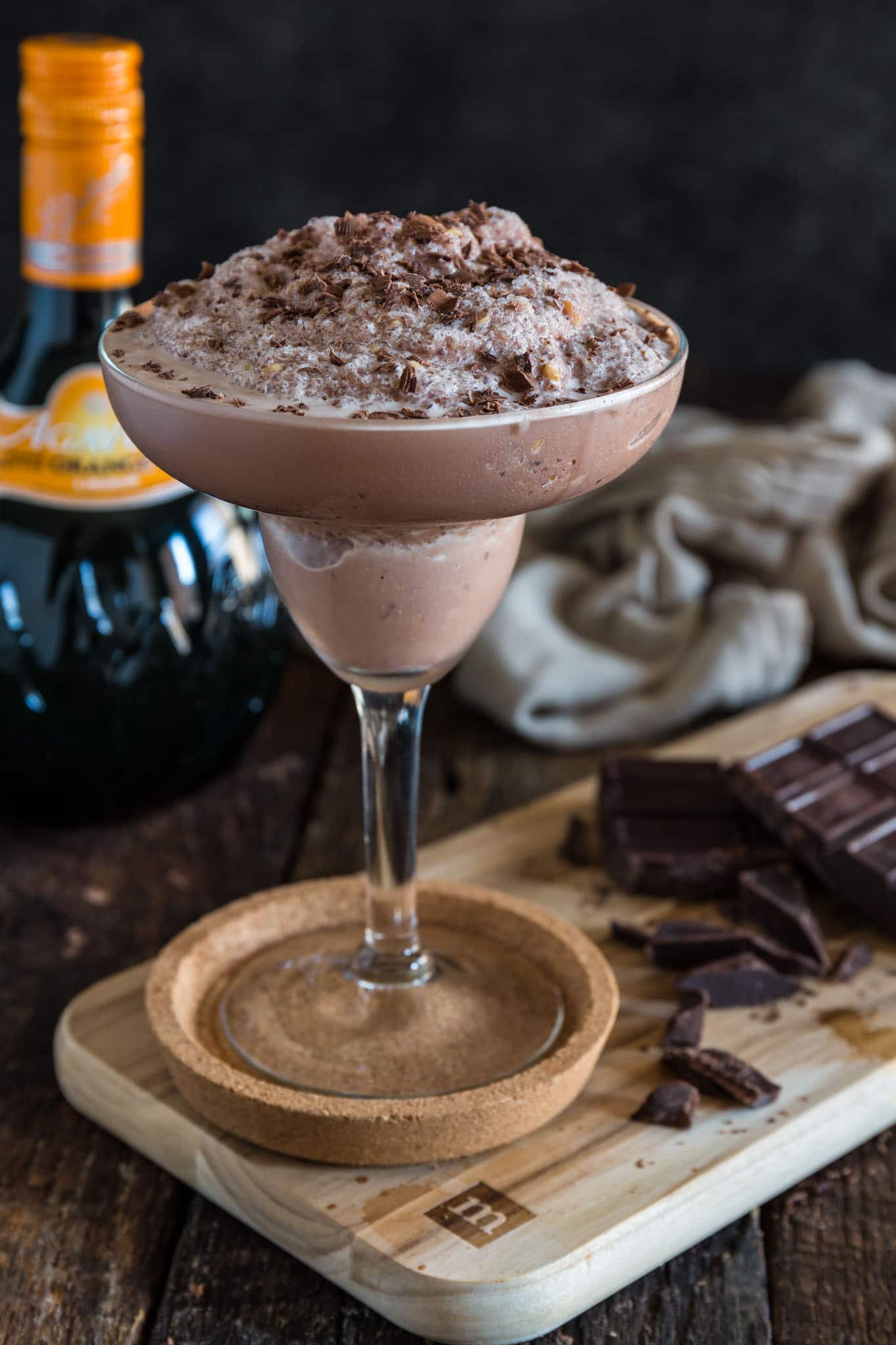 Frozen Chocolate Margarita | www.oliviascuisine.com | What's better than a frozen Margarita? A CHOCOLATE Margarita, of course! Made with chocolate ice cream, tequila and Agavero orange liqueur. (Recipe and food photography by @oliviascuisine.)