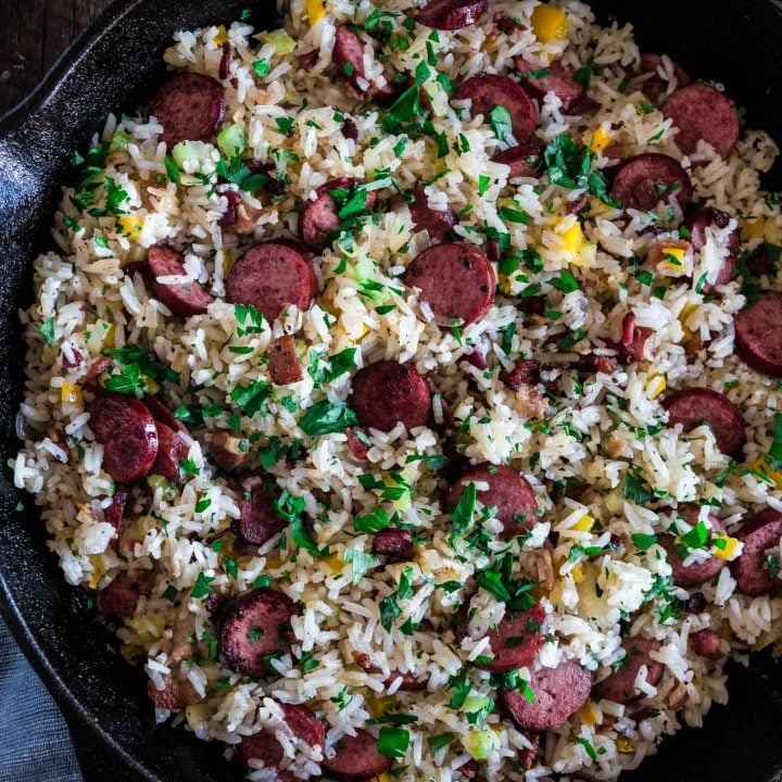 Dirty Rice with Smoked Sausage and Bacon