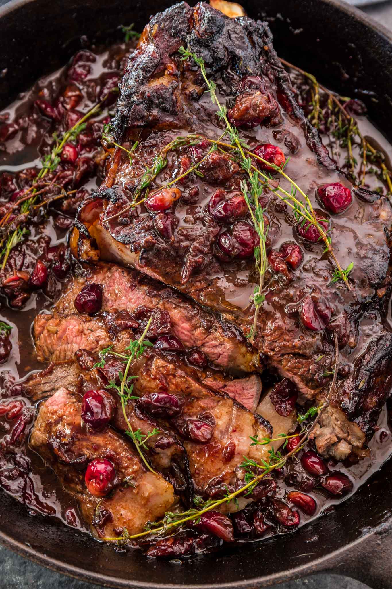 Cranberry Balsamic Roast Beef | www.oliviascuisine.com | This holiday season, impress your guests with this delicious Cranberry Balsamic Roast Beef! A little tangy, a little sweet and a whole lot of mouthwatering. Perfect to feed a crowd!