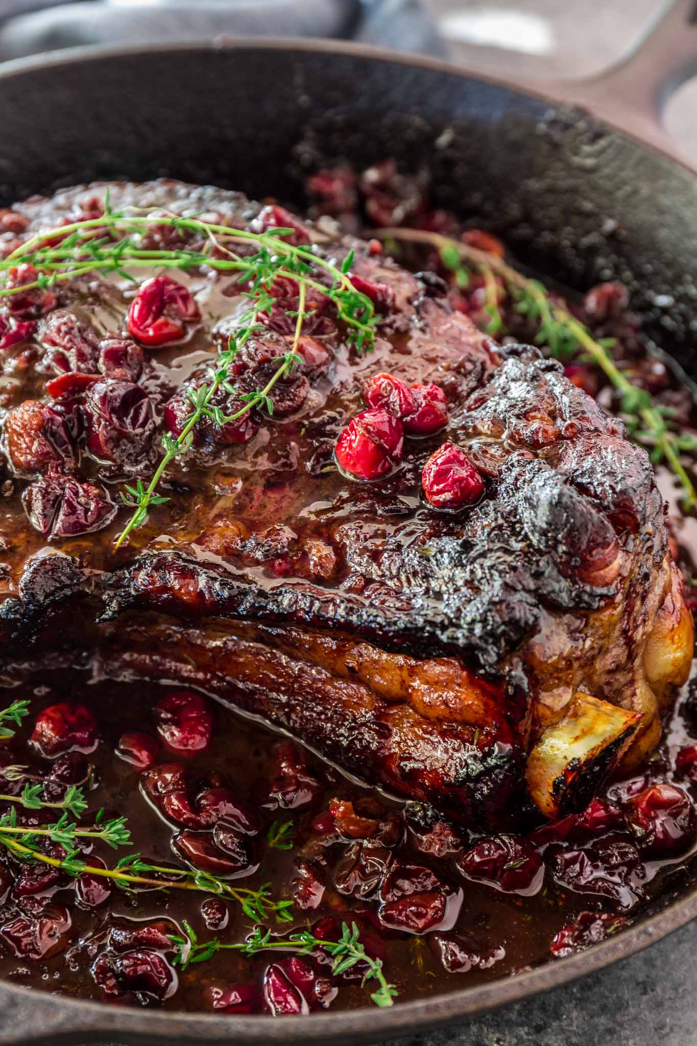 Cranberry Balsamic Roast Beef | www.oliviascuisine.com | This holiday season, impress your guests with this delicious Cranberry Balsamic Roast Beef! A little tangy, a little sweet and a whole lot of mouthwatering. Perfect to feed a crowd!