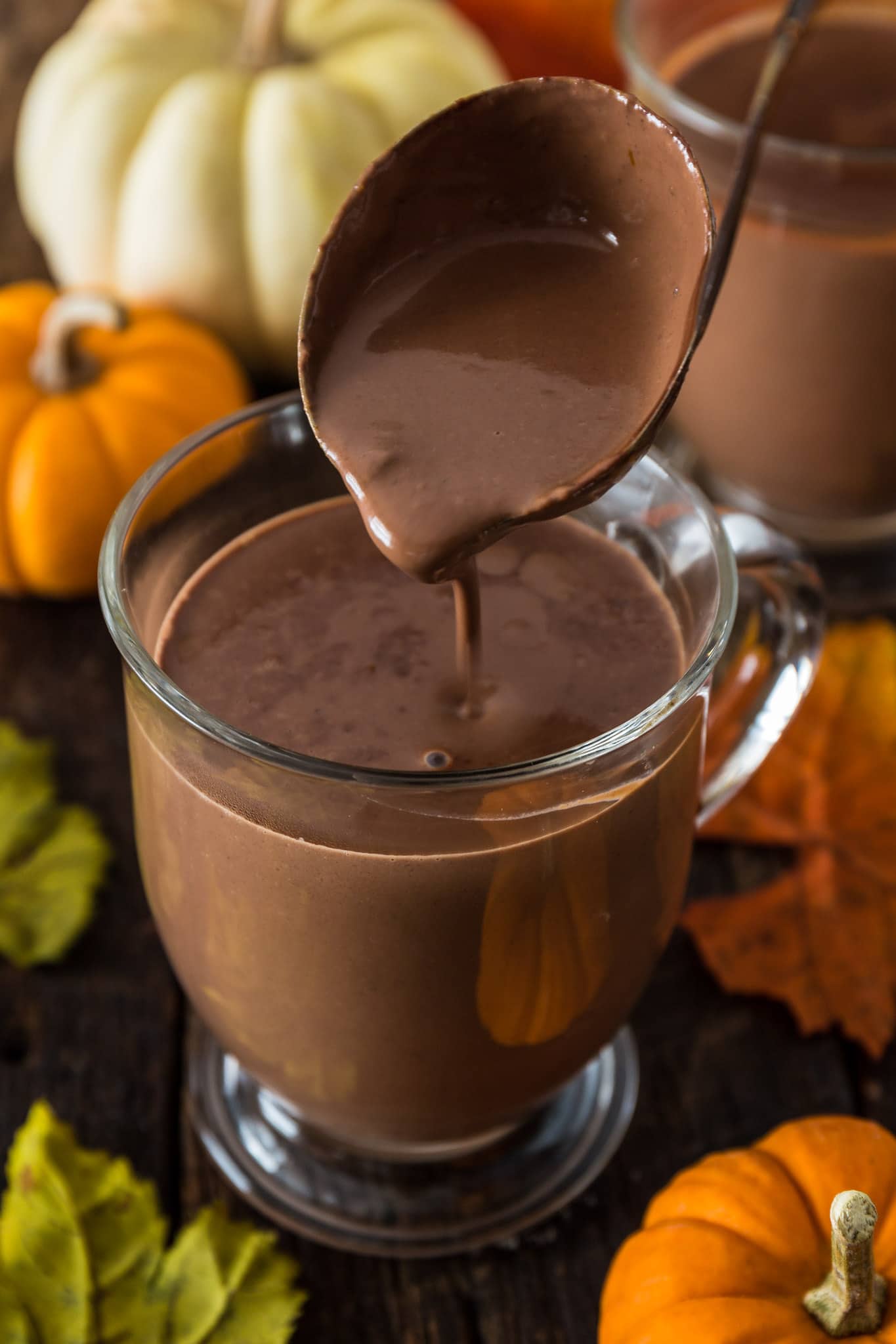 Pumpkin Spice Hot Chocolate | www.oliviascuisine.com | Creamy and extra rich, this Pumpkin Spice Hot Chocolate tastes like Fall in a cup. I can't think of a better way to celebrate the season! (Recipe and food photography by @oliviascuisine.)