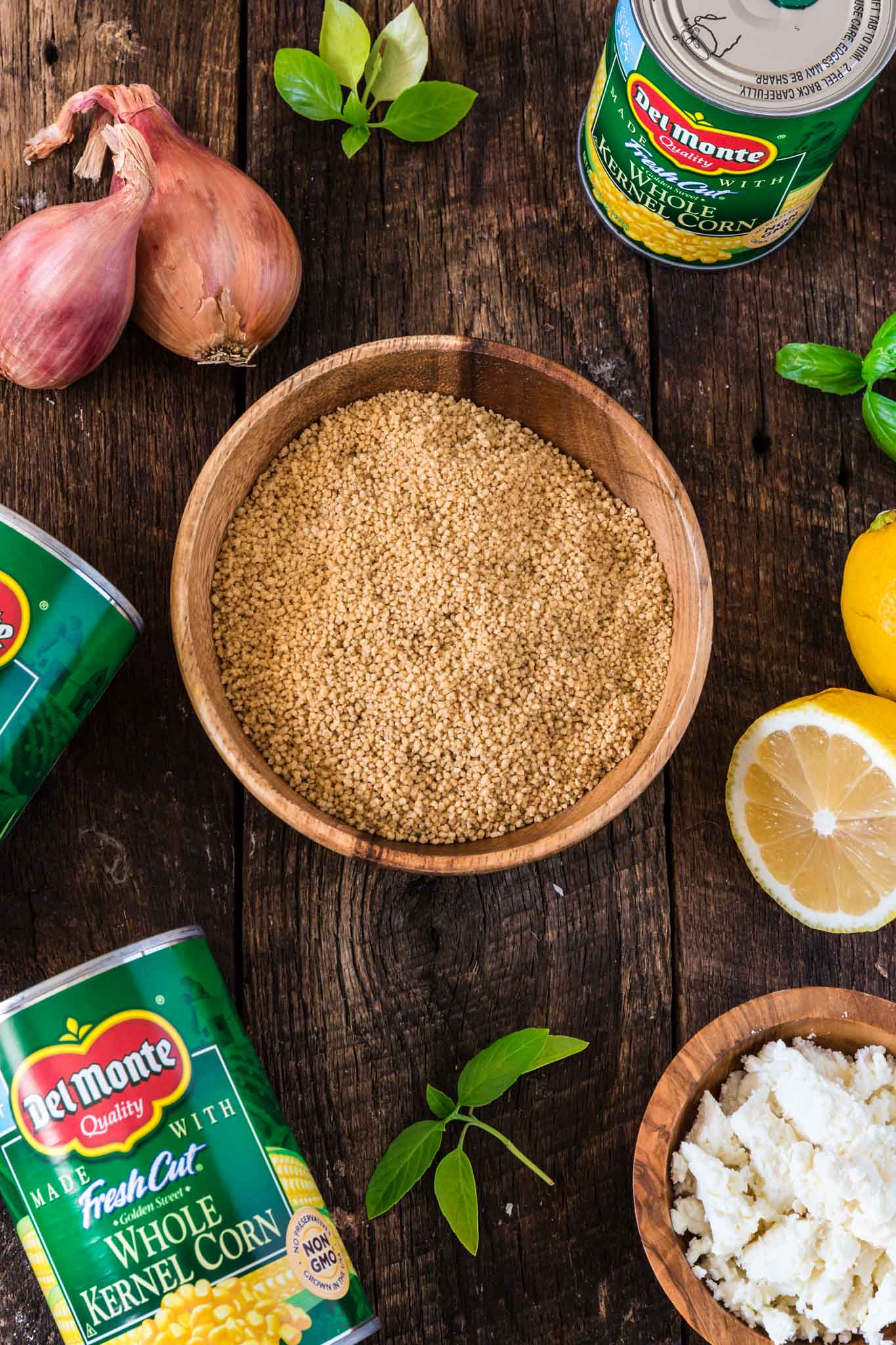 Corn Couscous with Basil  Feta and Lemon - 42