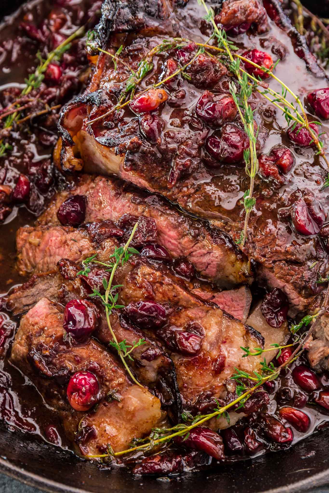 Cranberry Balsamic Roast Beef | www.oliviascuisine.com | This holiday season, impress your guests with this delicious Cranberry Balsamic Roast Beef! A little tangy, a little sweet and a whole lot of mouthwatering. Perfect to feed a crowd!