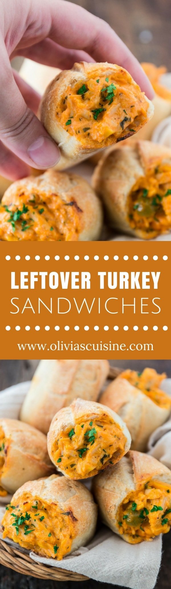 Fricassee Leftover Turkey Sandwiches | www.oliviascuisine.com | Tired of the same old boring leftover turkey recipes? You should try these fricassee leftover turkey sandwiches! Creamy, cheesy and beyond delicious. So good that you will actually look forward to the day after Thanksgiving! (Recipe and food photography by @oliviascuisine.)