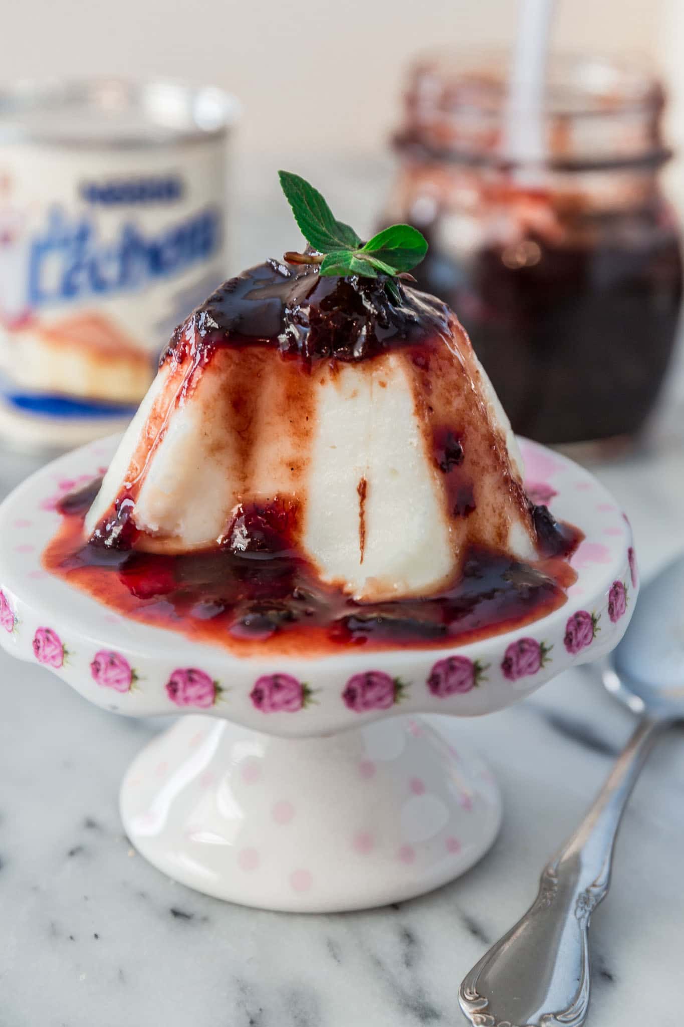 Brazilian Coconut Flan with Plum Sauce  Manjar Branco  - 69