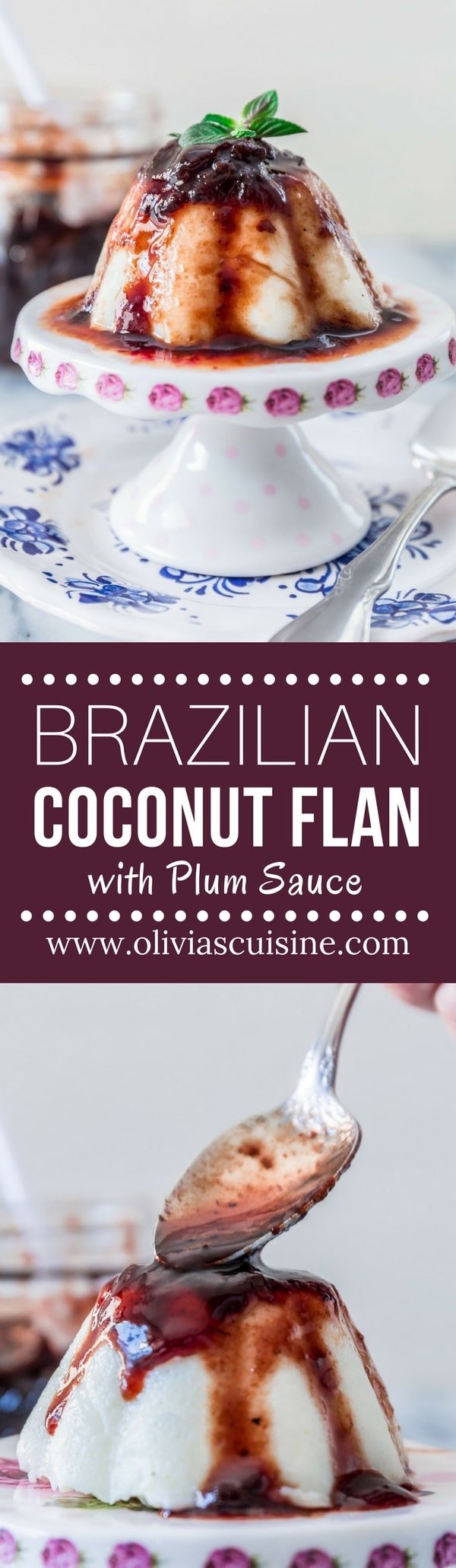 Brazilian Coconut Flan with Plum Sauce  Manjar Branco  - 78