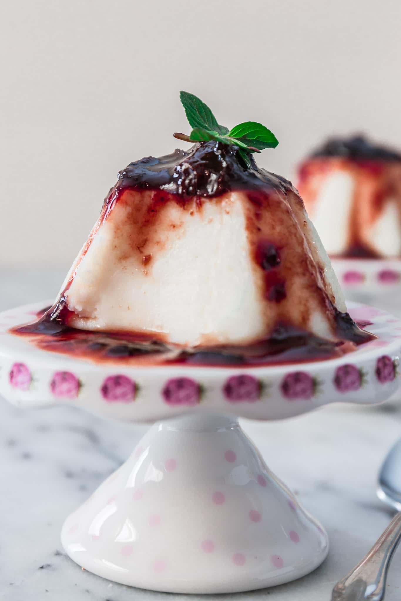 Brazilian Coconut Flan with Plum Sauce  Manjar Branco  - 11