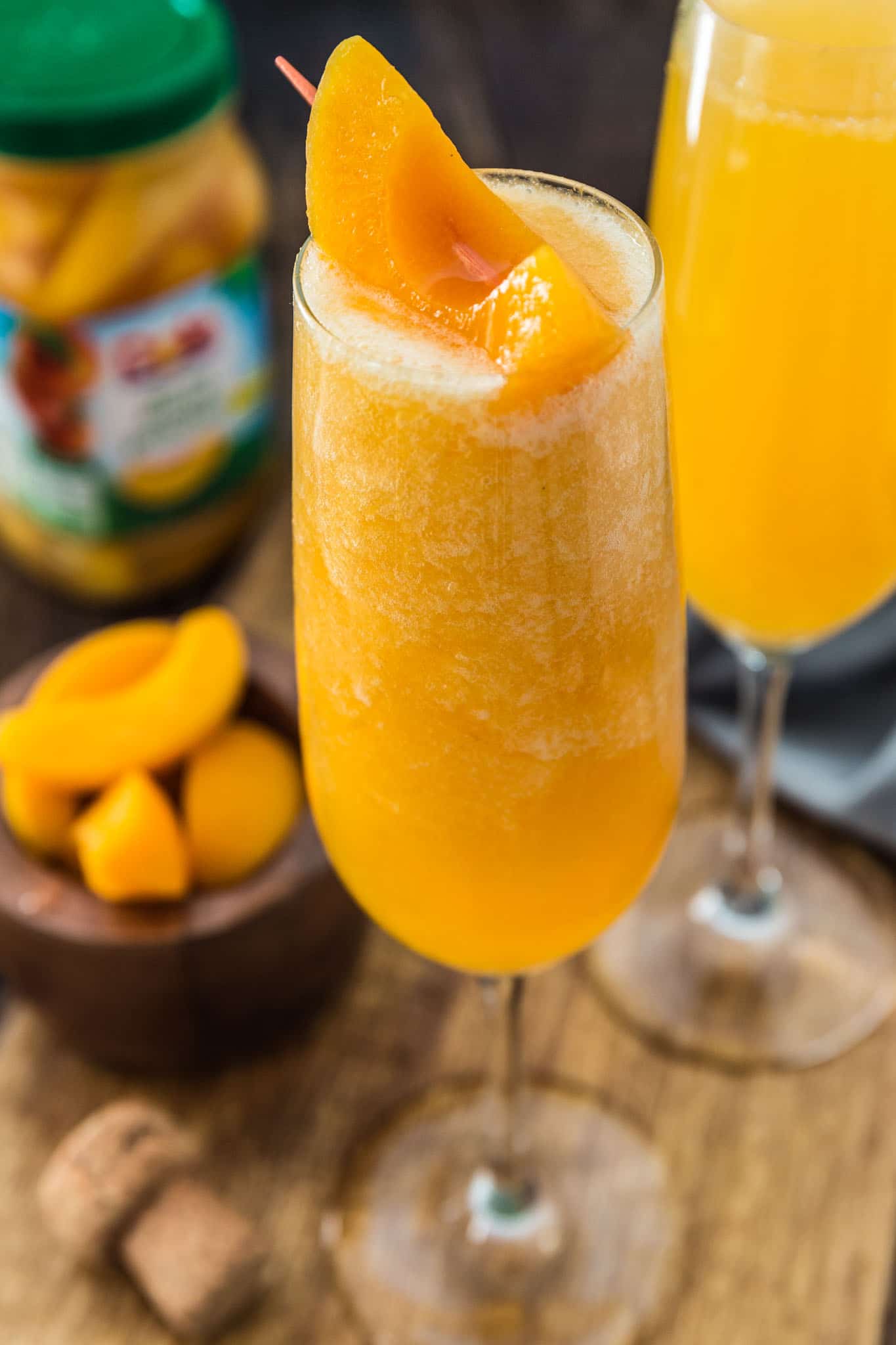 frozen bubbly peach cocktail