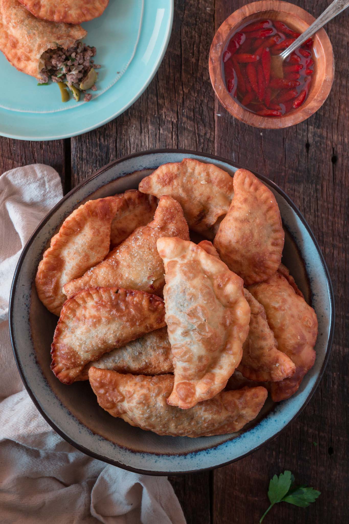 Brazilian Pastel (3 Fillings) | www.oliviascuisine.com | Brazil's most popular street food, pastel, is a treat you will never forget! Crispy, deep fried and bursting with delicious fillings. Absolutely irresistable! (Recipe and food photography by @oliviascuisine.)