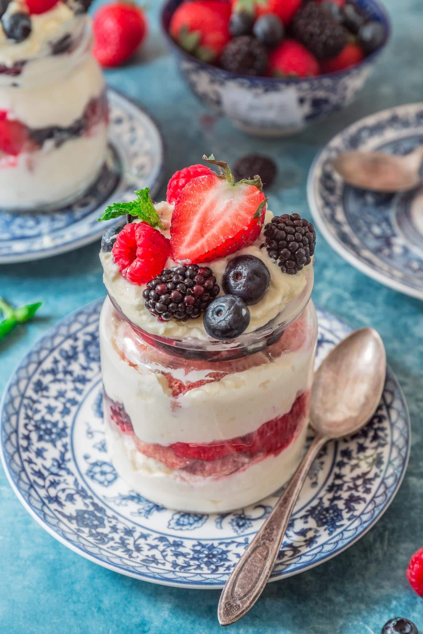 An individual Berry Tiramisu trifle!