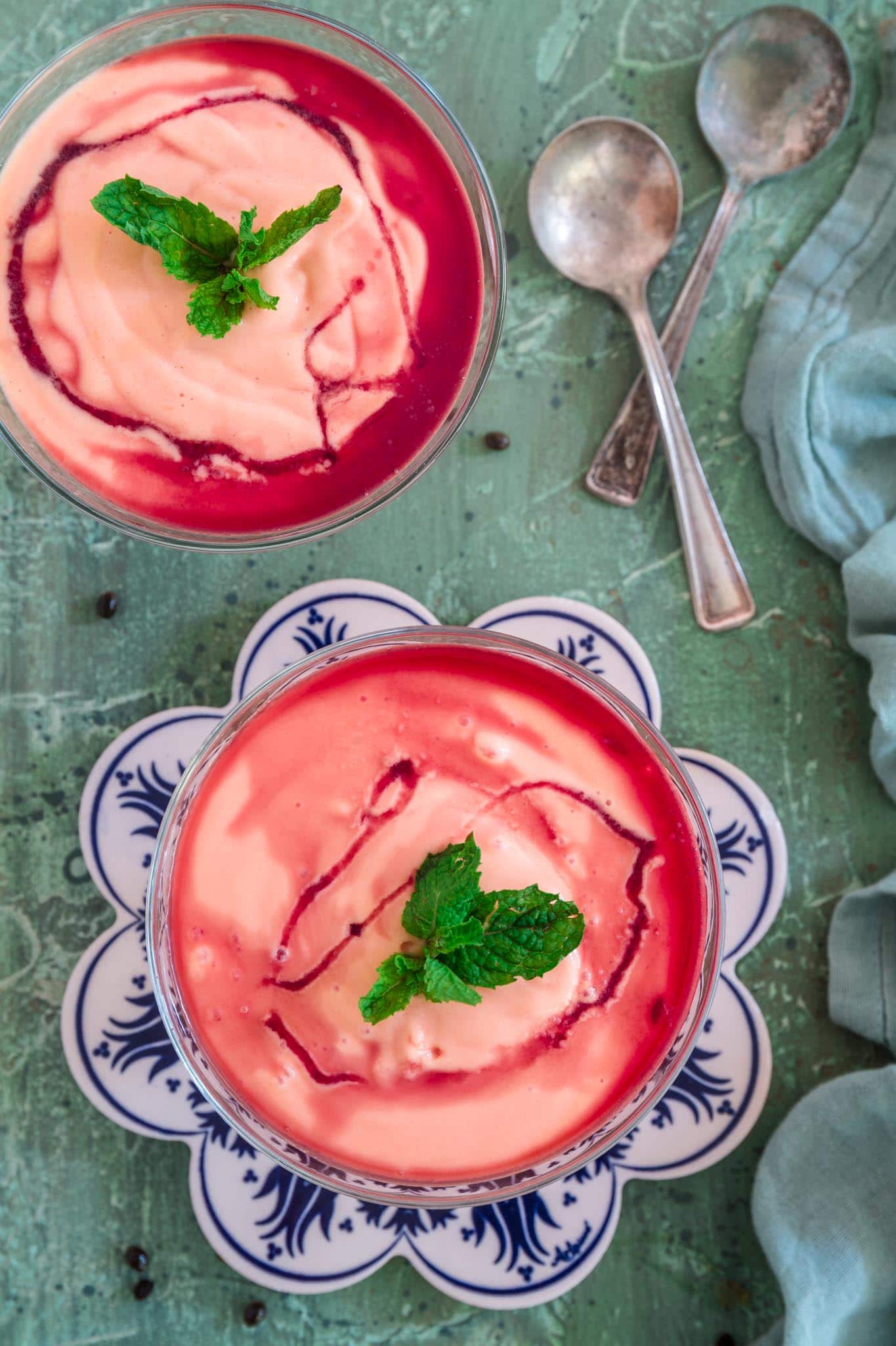 Brazilian Papaya Cream | www.oliviascuisine.com | Tropical, sweet and light, the classic Brazilian Papaya Cream is a dessert that captures the essence of the season. Ready in a flash and made in the blender, with only 4 ingredients! (Recipe and food photography by @oliviascuisine.)