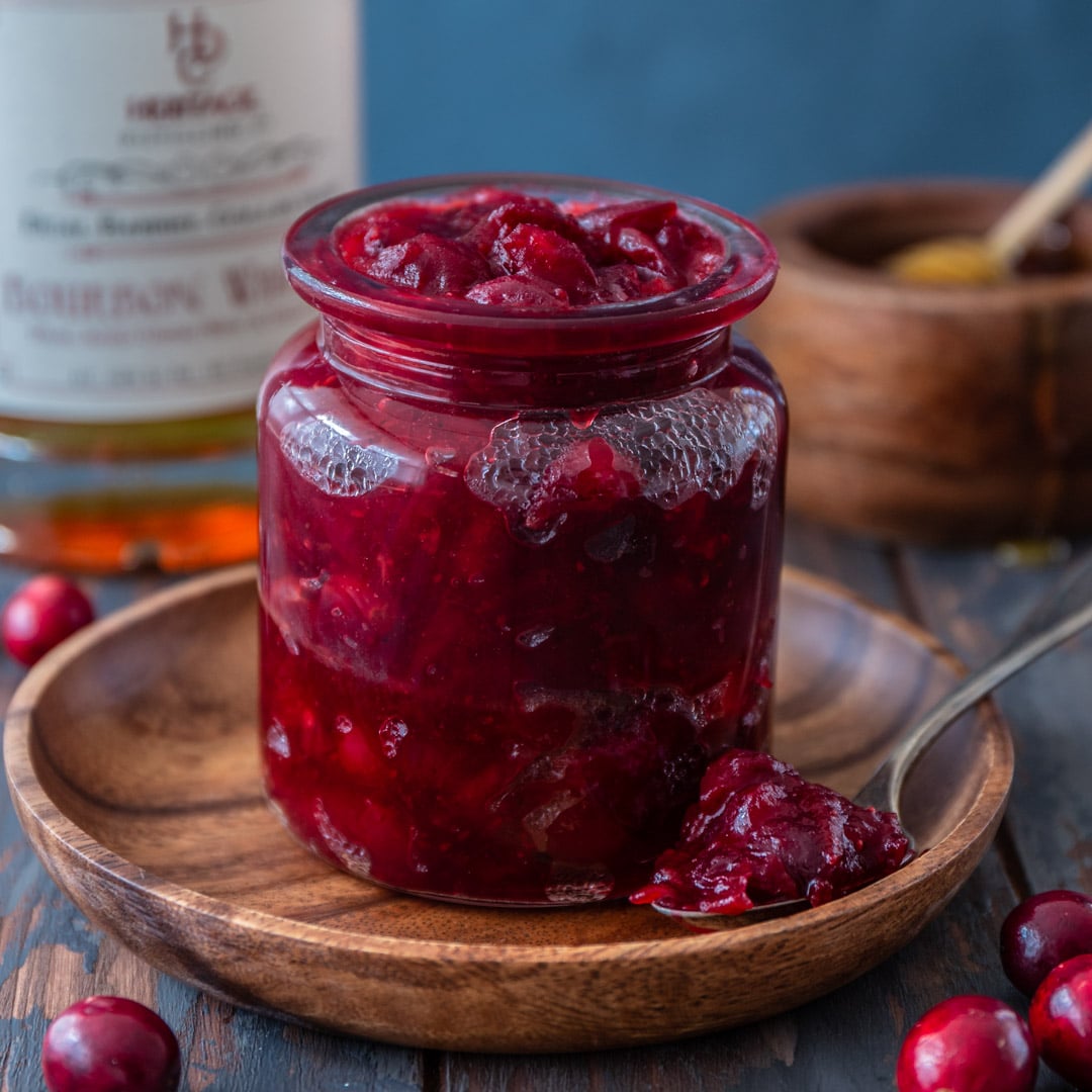 Honey Bourbon Cranberry Sauce