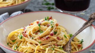 A bowl of Spaghetti Carbonara