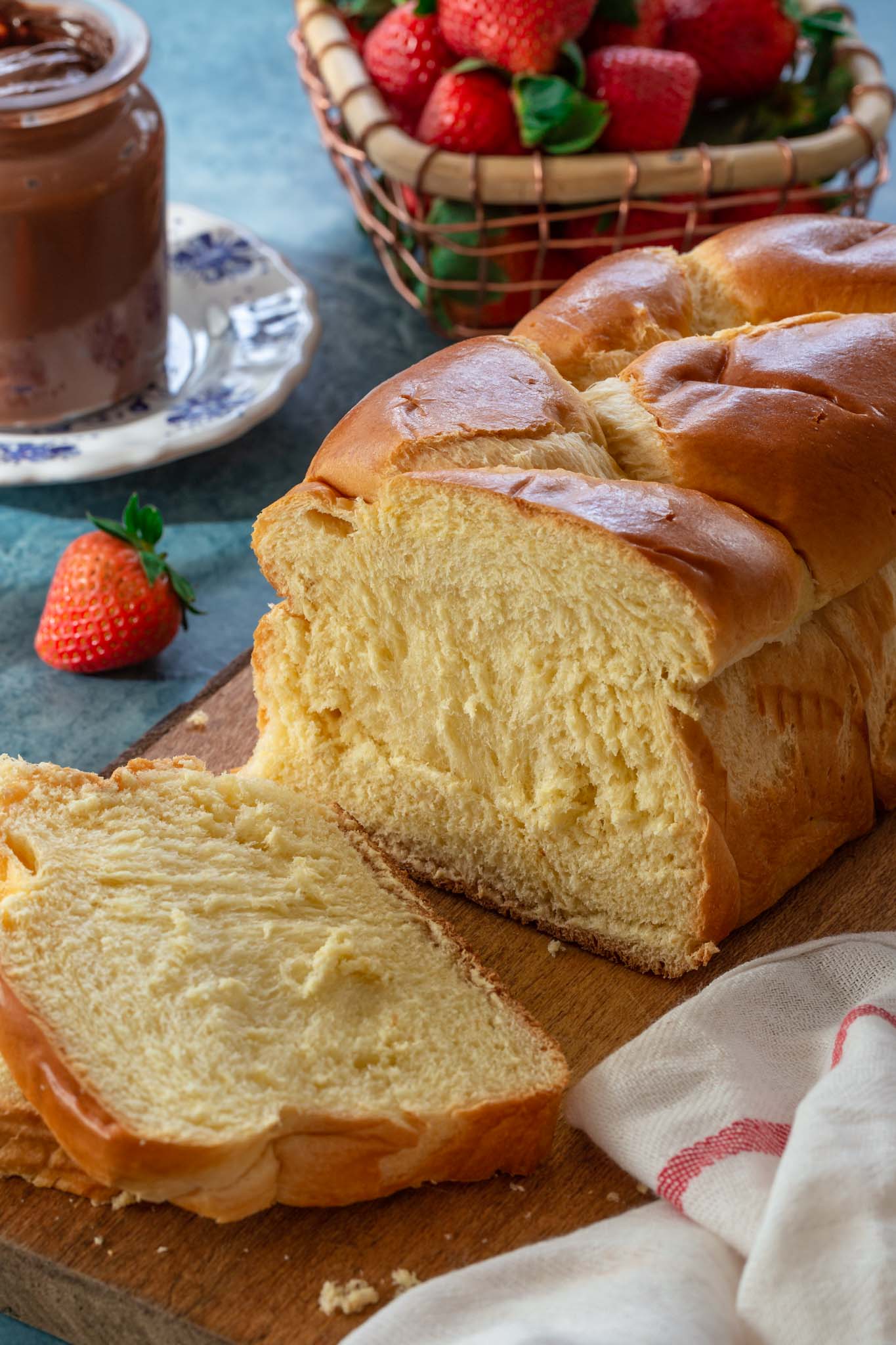 A loaf of brioche bread.