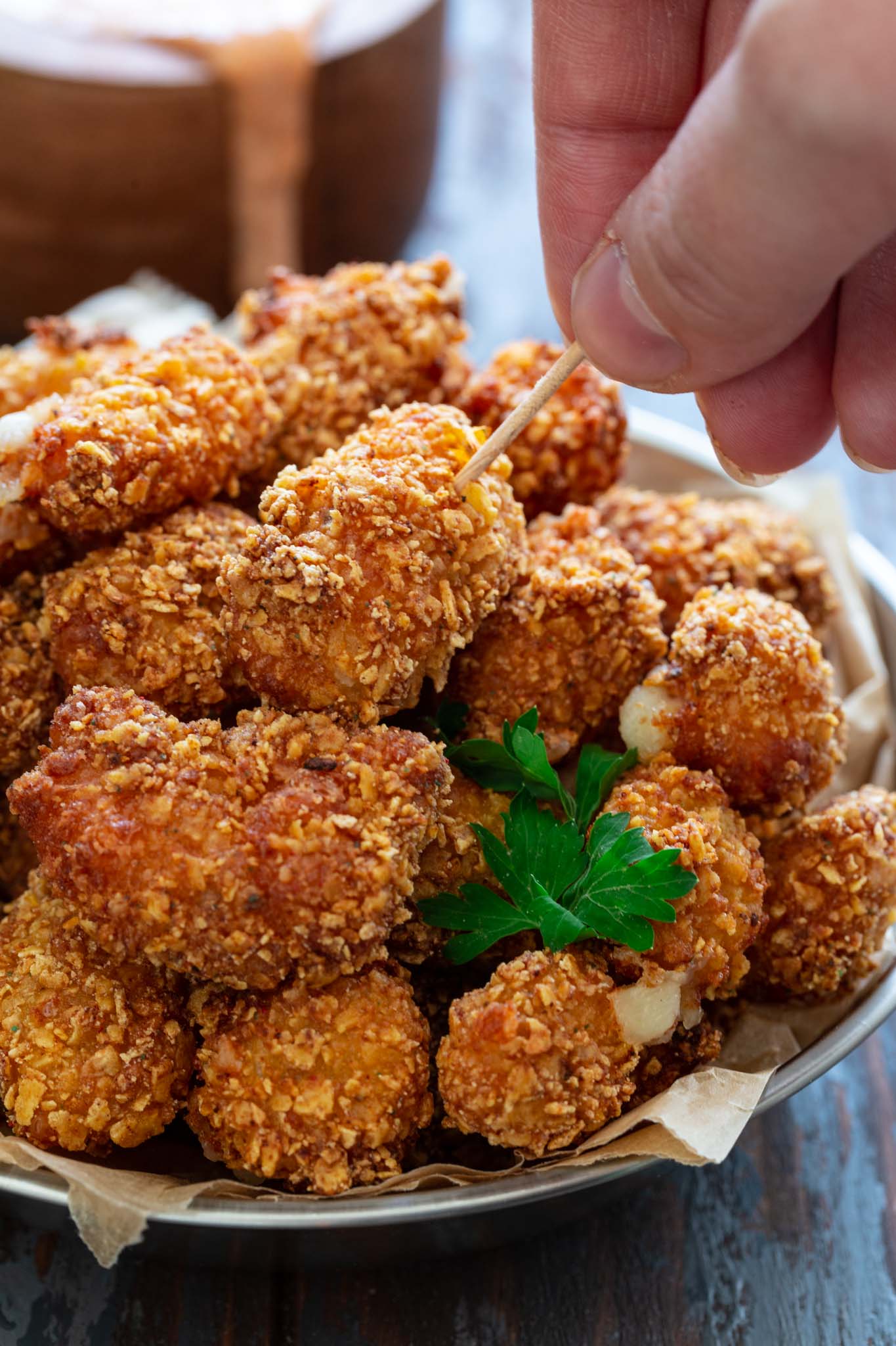 A portion of fried cheese