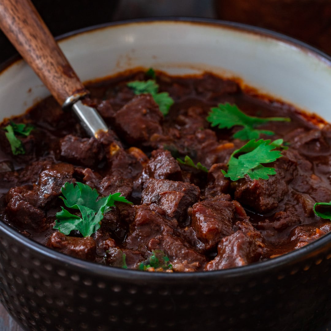 Hearty and cozy chocolate beef chili