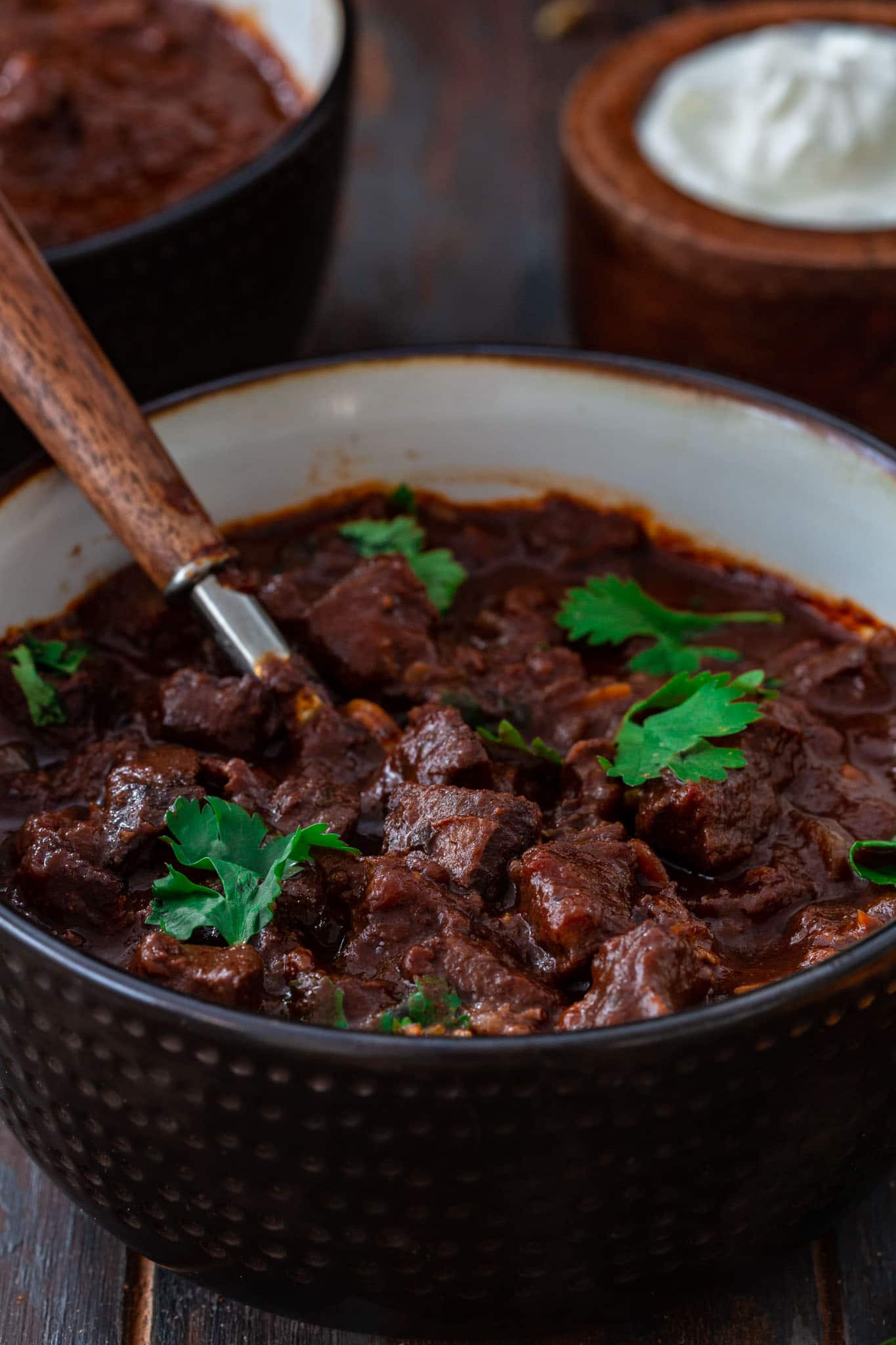 Rich and hearty Texas style chili made with chocolate