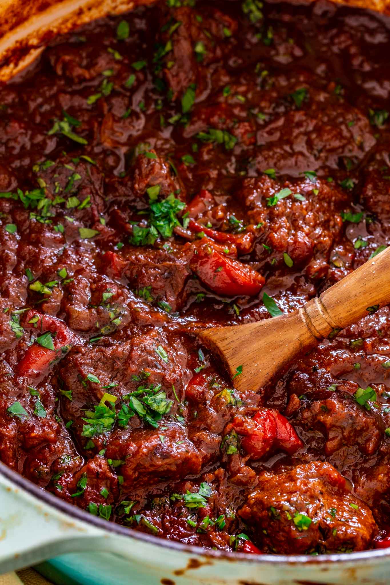 A pot of Hungarian Beef and Onion Stew