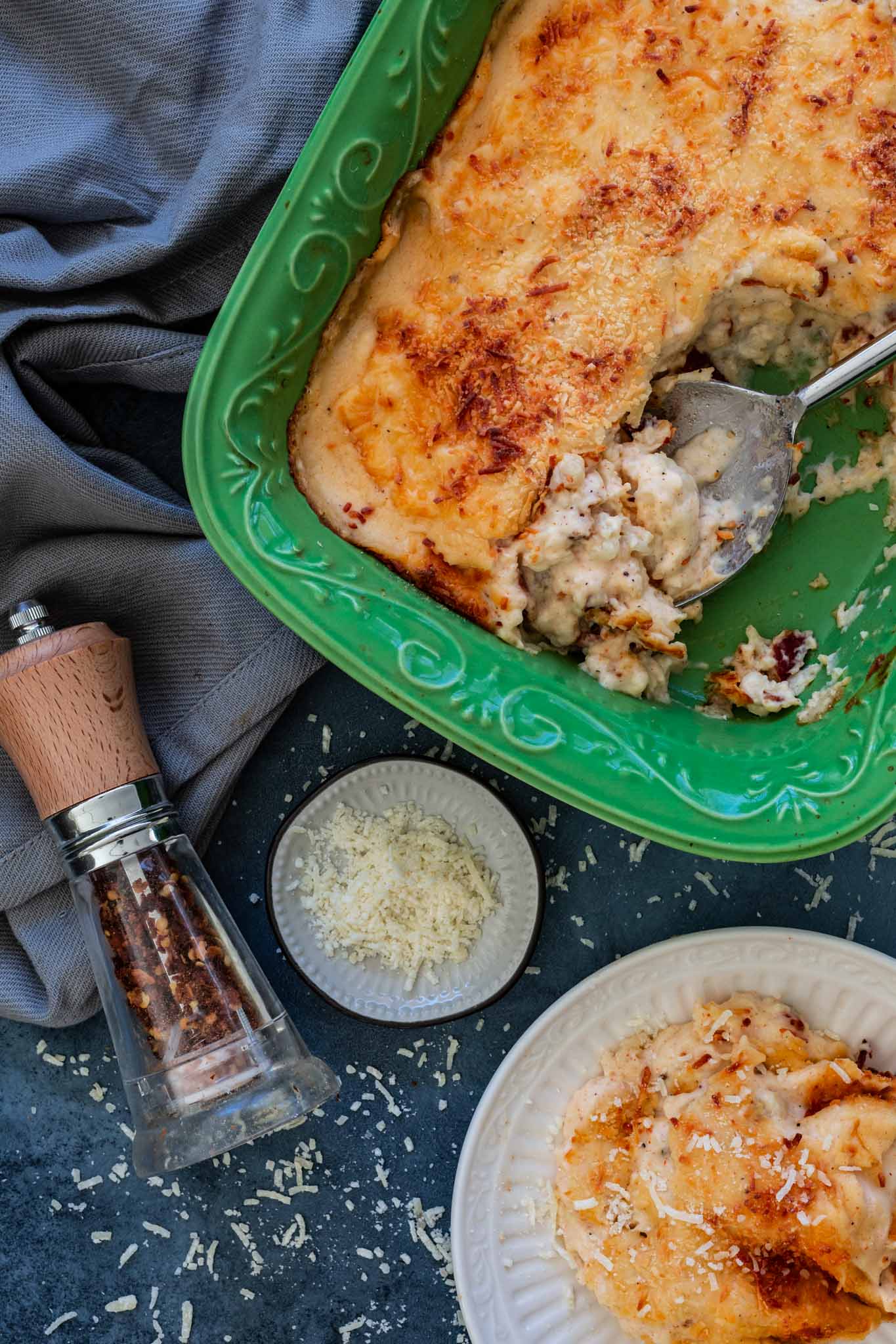 A serving of cauliflower gratin 