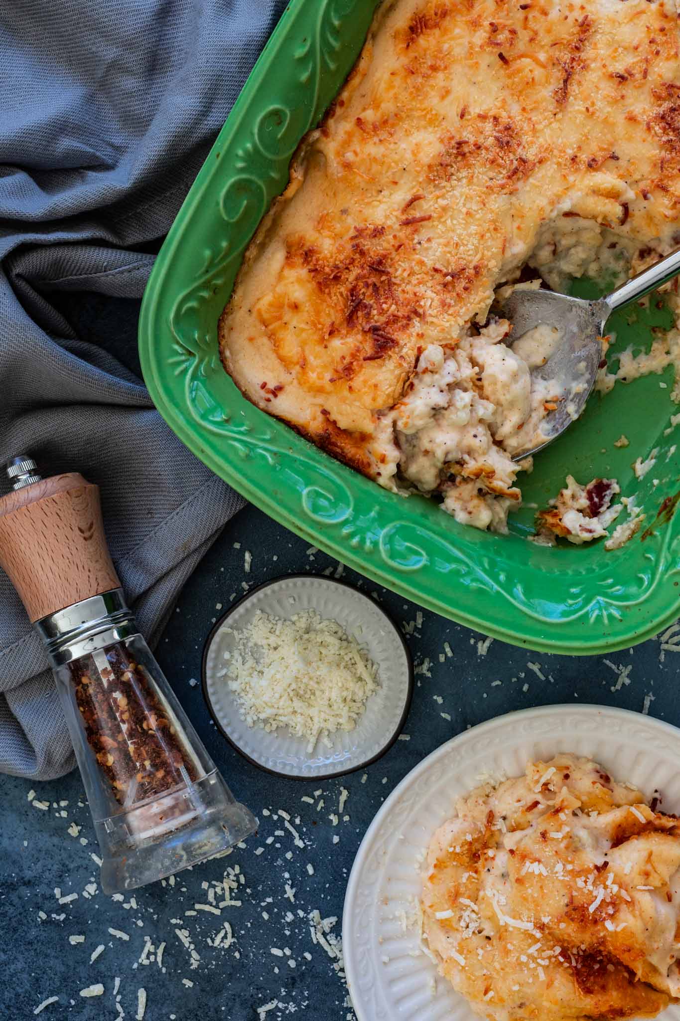 A serving of cauliflower gratin 