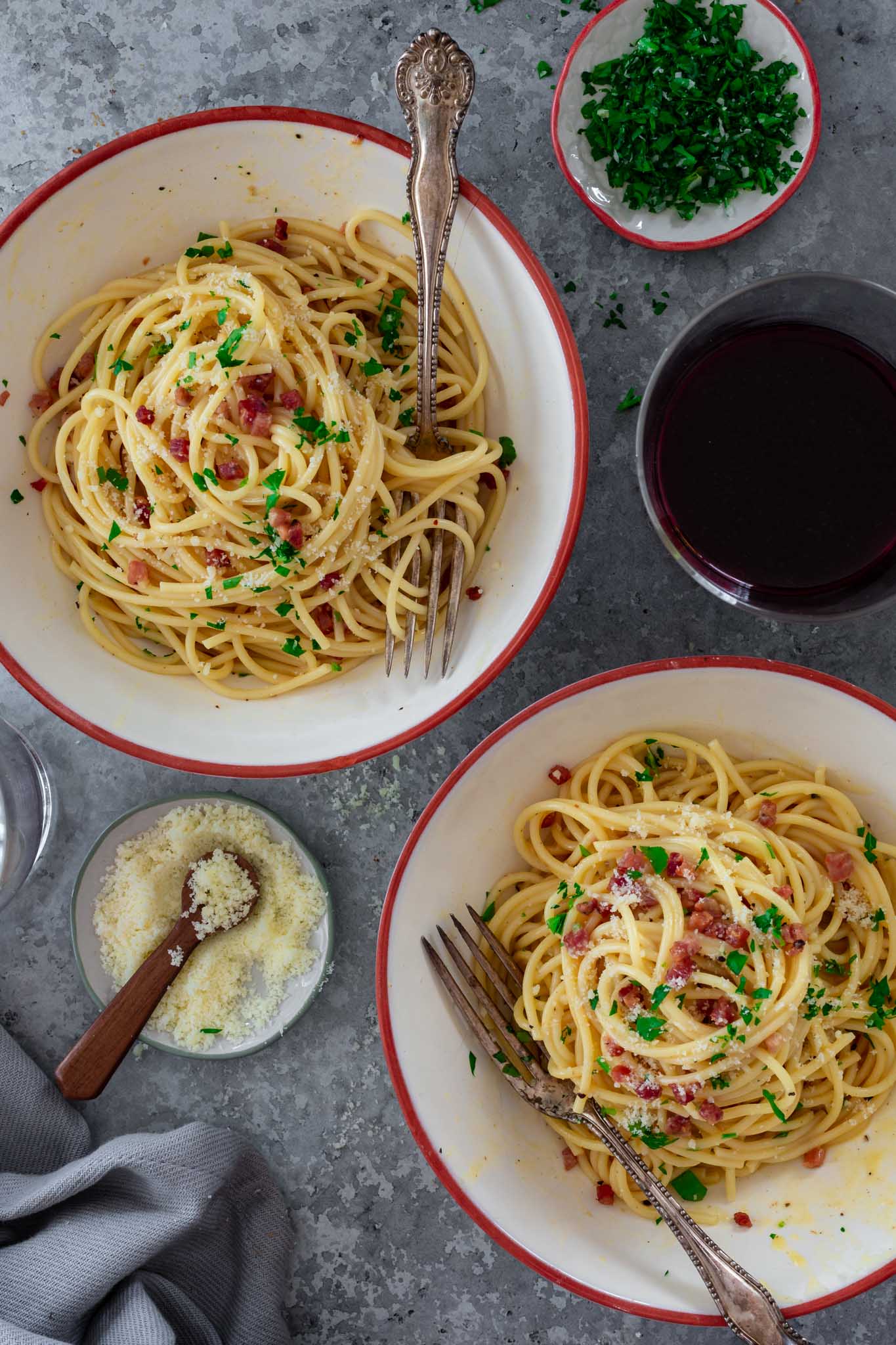 Spaghetti alla Carbonara for Two - Olivia's Cuisine