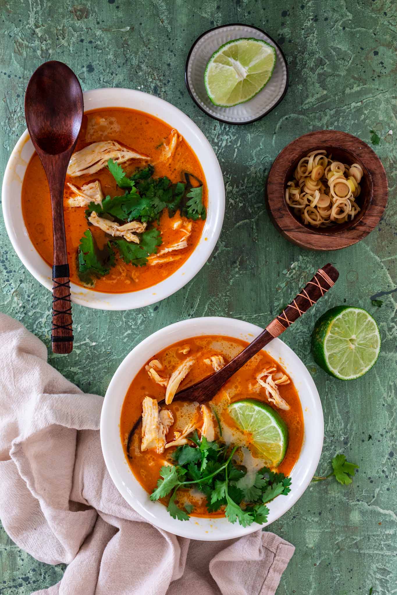 Two servings of Tom Kha Gai